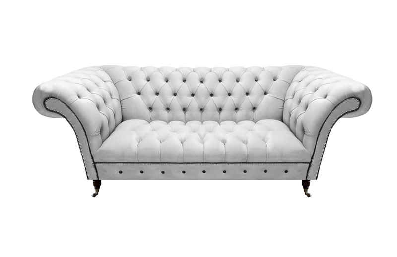 JVmoebel Chesterfield-Sofa Modern Weiß Design Möbel Chesterfield Zweisitzer Sofa Couch Wohnzimmer, 1 Teile, Made in Europa