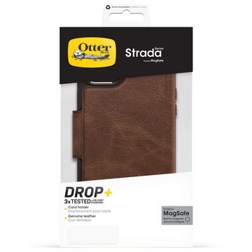 Otterbox Flip Case Strada Hülle für Apple iPhone 15 Plus für MagSafe, stoßfest, sturzsicher,Premium Lederfolio, 3x getestet nach Militärstandard