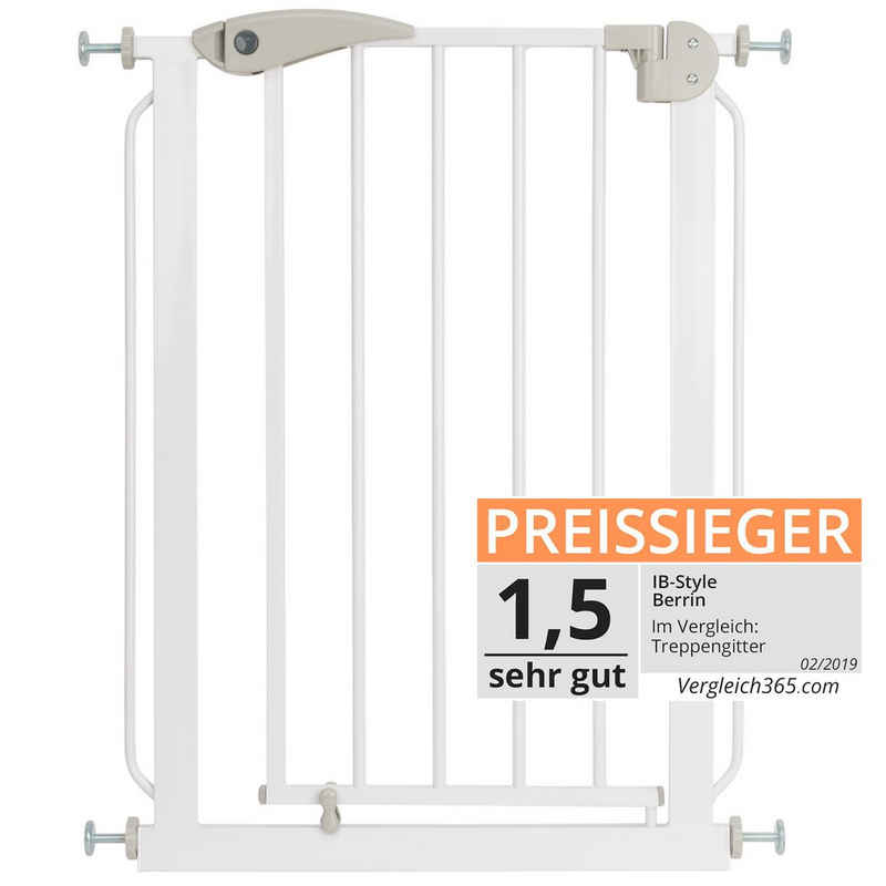 ib style Türschutzgitter Berrin XS Treppengitter 58-66 cm weiß-grau mit Y-Spindeln, Tür- und Treppengitter