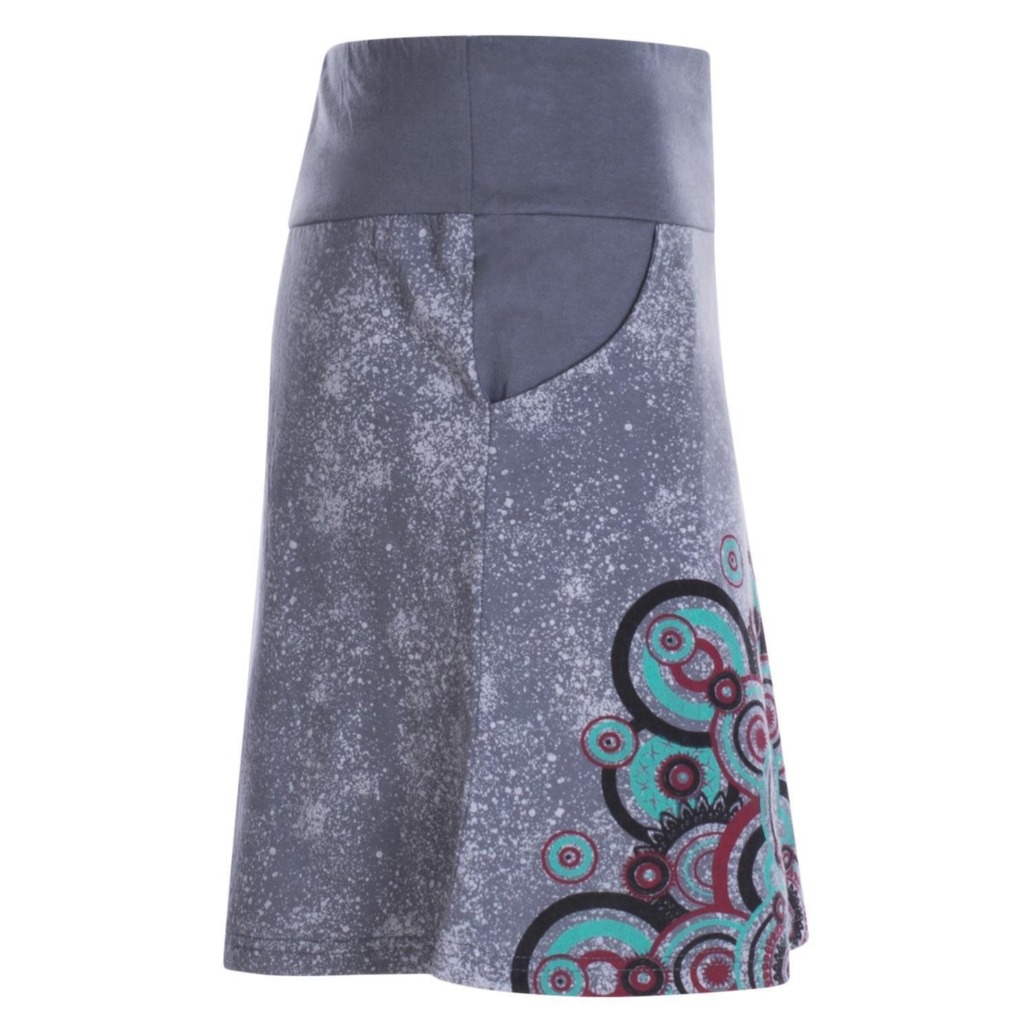 Vishes Minirock Kurzer Baumwoll-Rock Taschen-Rock Mini-Rock großes Mandala Hippie, Ethno, Boho Style