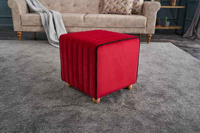 Skye Decor Pouf BLC1638, rot, Klassische Sitzsäcke, %100 Polyester & Velvet