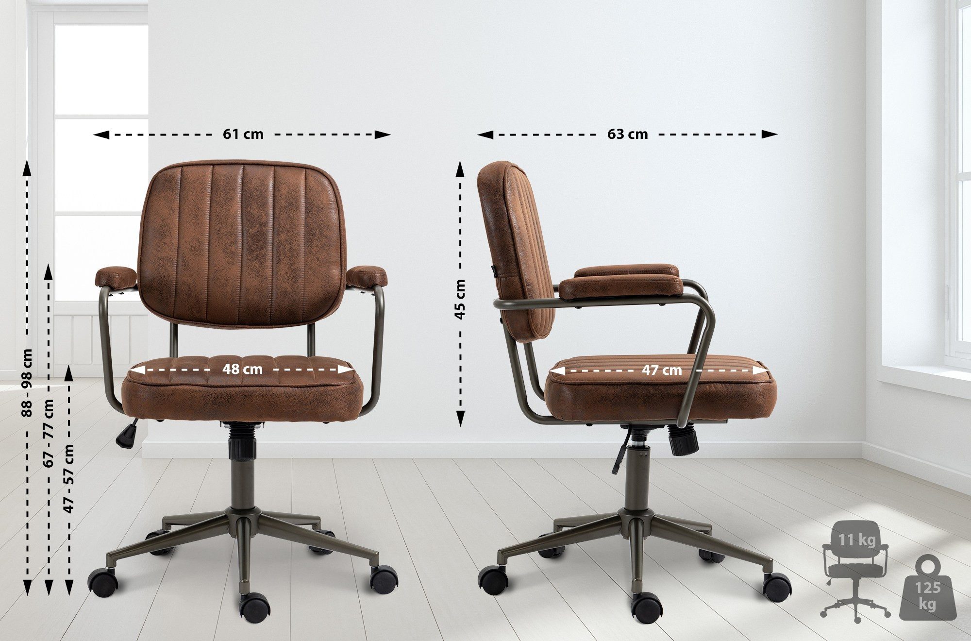 CLP Schreibtischstuhl Natrona, gesteppt, mit Wippmechanismus günstig online kaufen