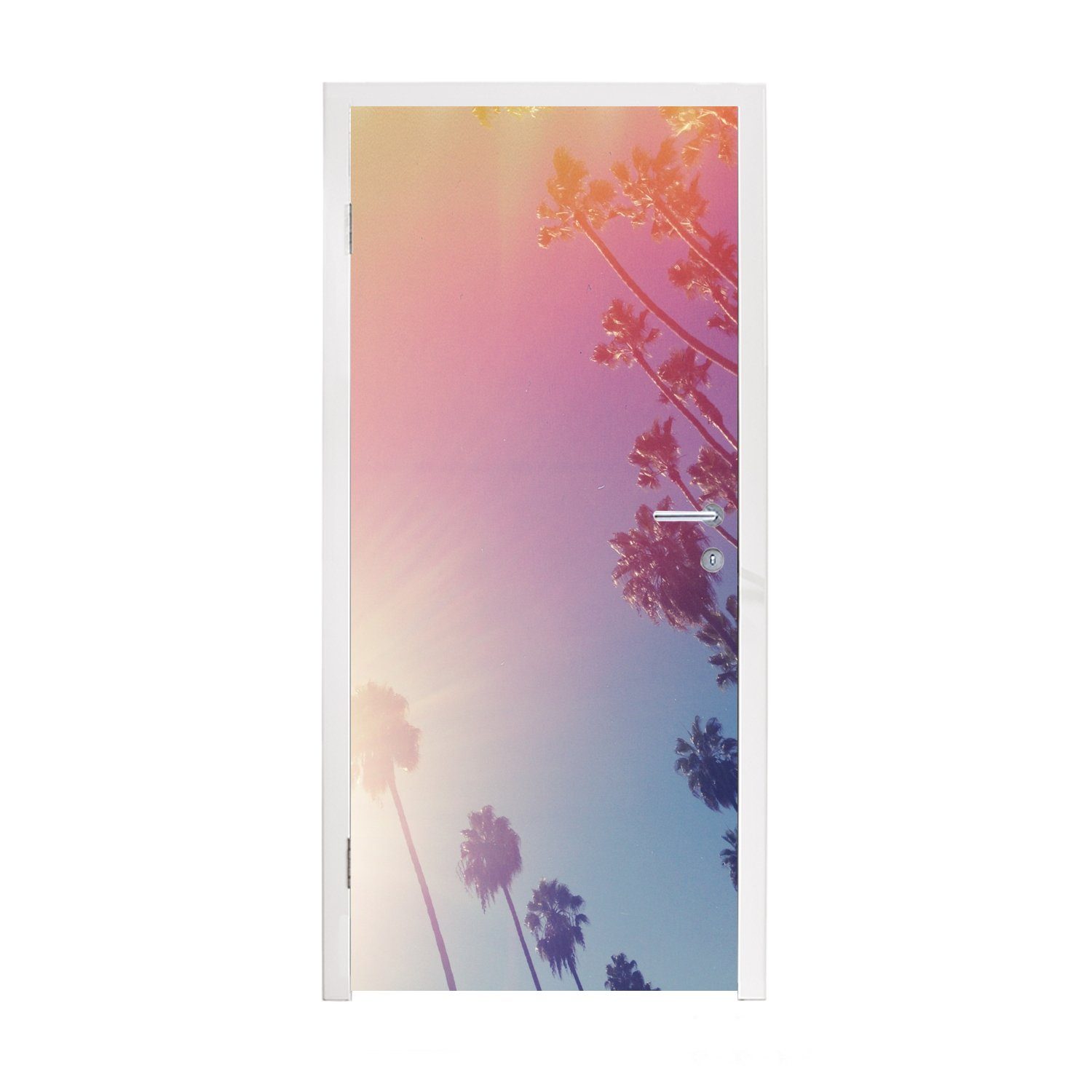 MuchoWow Türtapete Palmen in Beverly Hills in den Vereinigten Staaten, Matt, bedruckt, (1 St), Fototapete für Tür, Türaufkleber, 75x205 cm