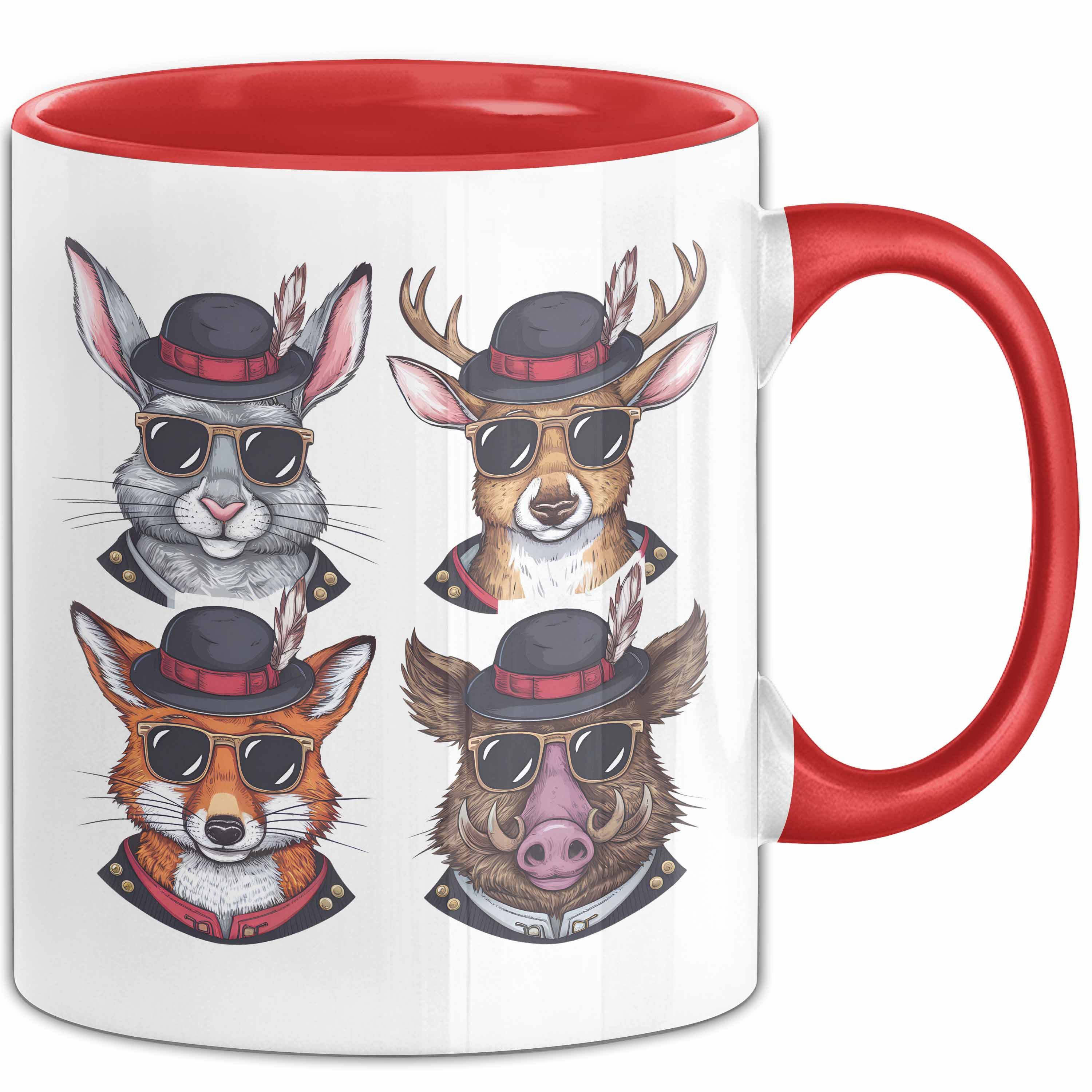 Trendation Tasse Jäger Tasse Geschenk Hase Wildschwein Fuchs Geschenkdiee Jagd
