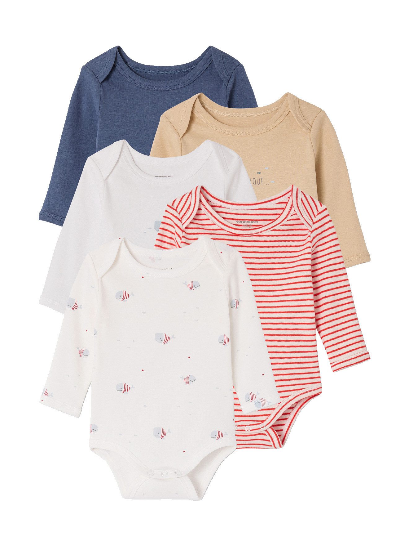 Body Baby Langarm-Bodys, Bio-Baumwolle, Schlupfform