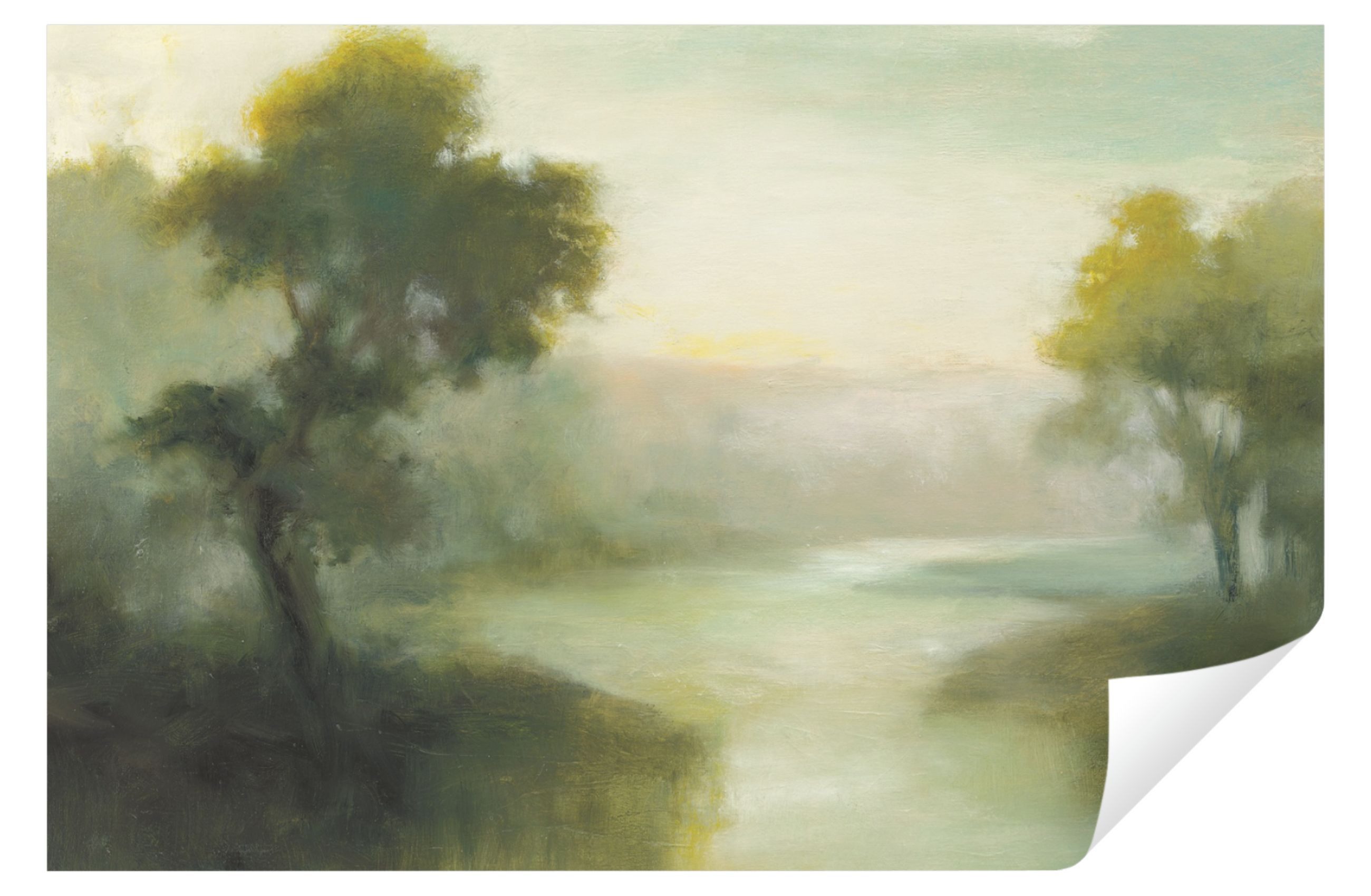 Wallarena Fototapete Landschaft Gemalt Kunst Abstrakt Vlies Tapete Wohnzimmer Schlafzimmer, Glatt Vlies Struktur Vinyl, Natur, Tapete inklusive Kleister Vliestapete Motivtapete Wandtapete