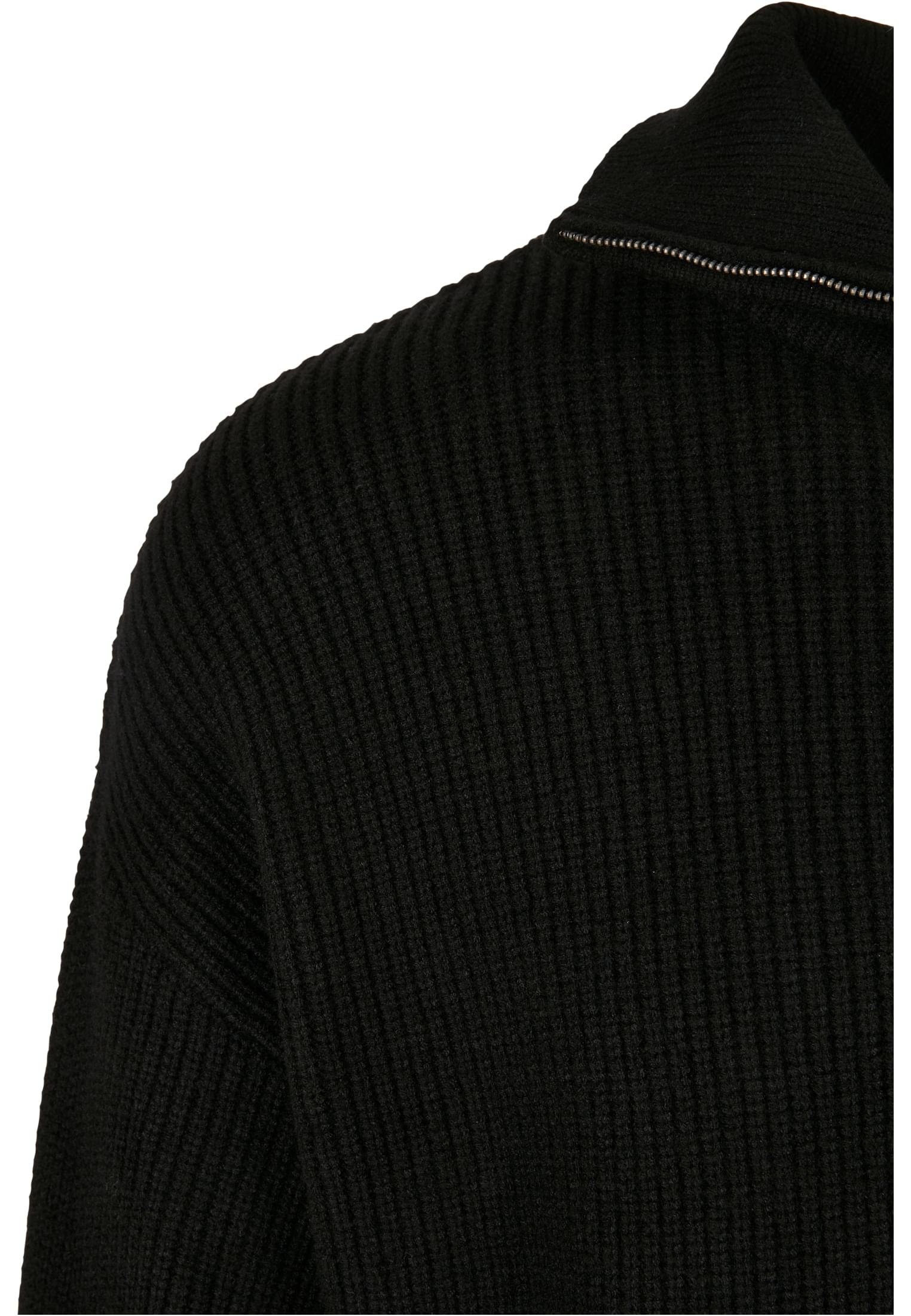 Sweater black Herren CLASSICS Troyer URBAN Knitted (1-tlg) Oversized