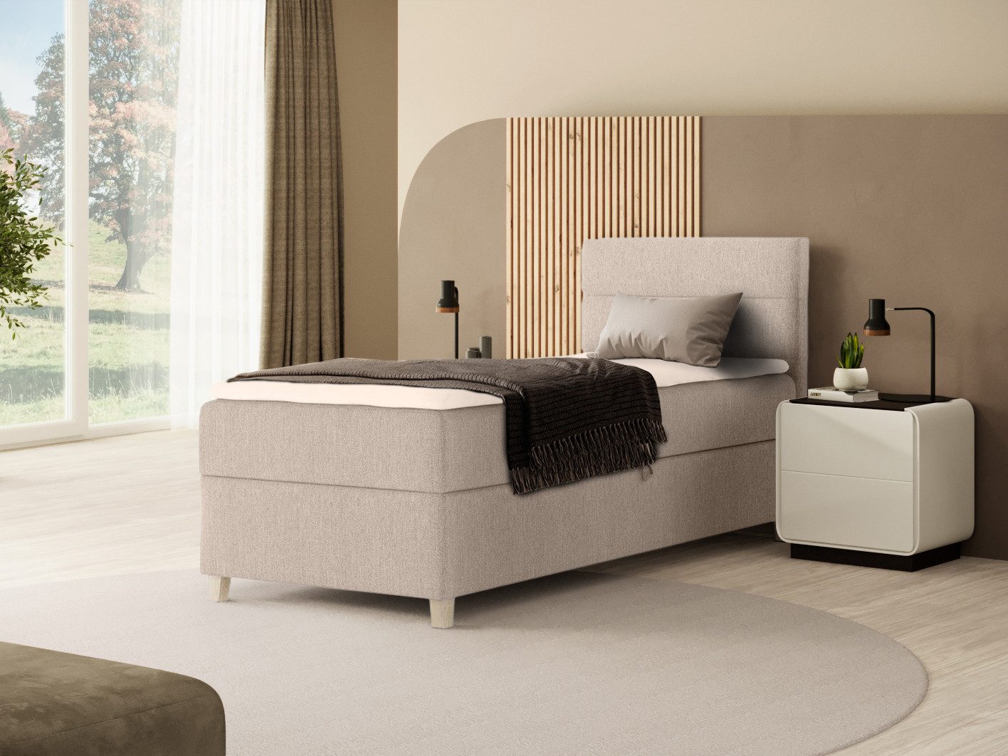 Beautysofa Boxspringbett Velour Bett DONNA MINI günstig online kaufen