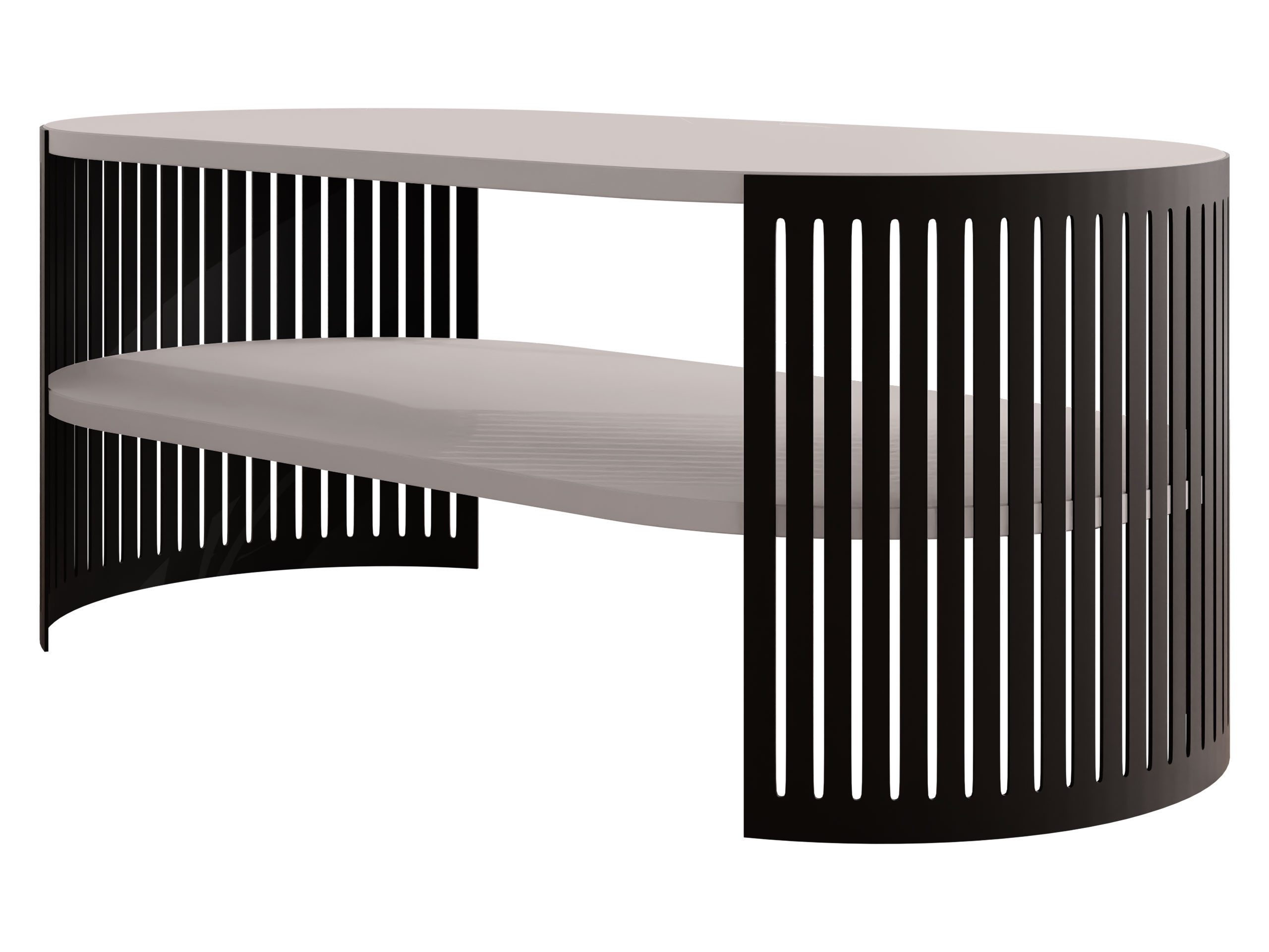 MIRJAN24 Couchtisch Fikoli Oval I (mit Regal), Gestell aus Stahl, 100x50x40 günstig online kaufen