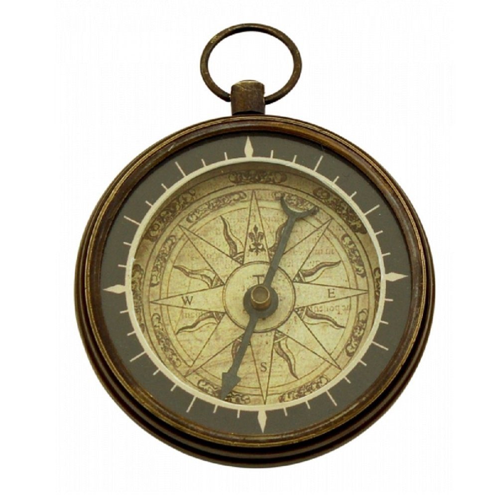 Linoows Dekoobjekt Kompass, maritimer Kompass, Tischkompass, Reproduktion Kartentisch