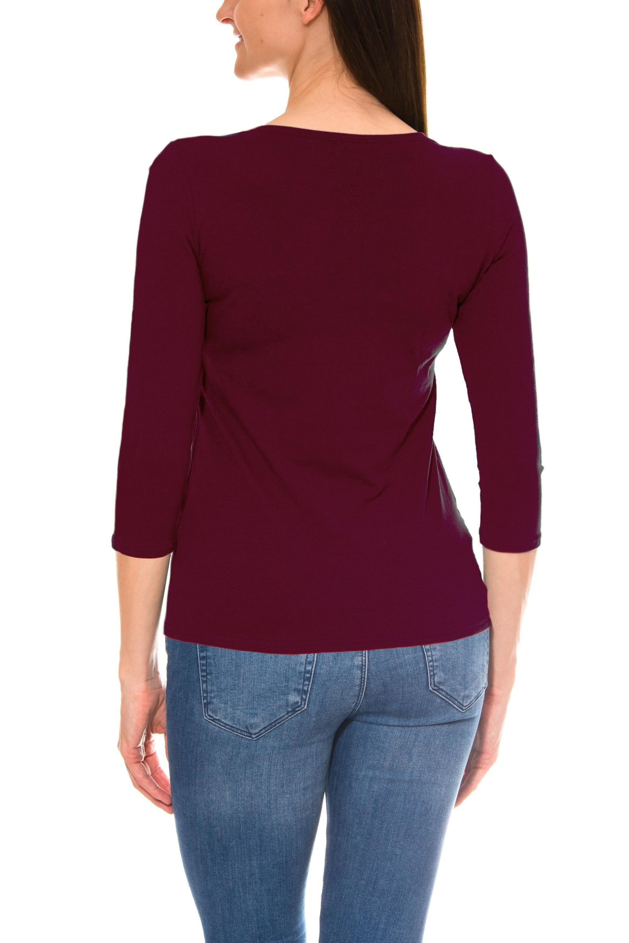 Alkato Longshirt Alkato Damen Shirt 3/4 Arm mit Rundhals