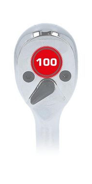 Brilliant Tools Umschaltknarre 1/4" Umschaltknarre mit Metallgriff, 100 Zahn