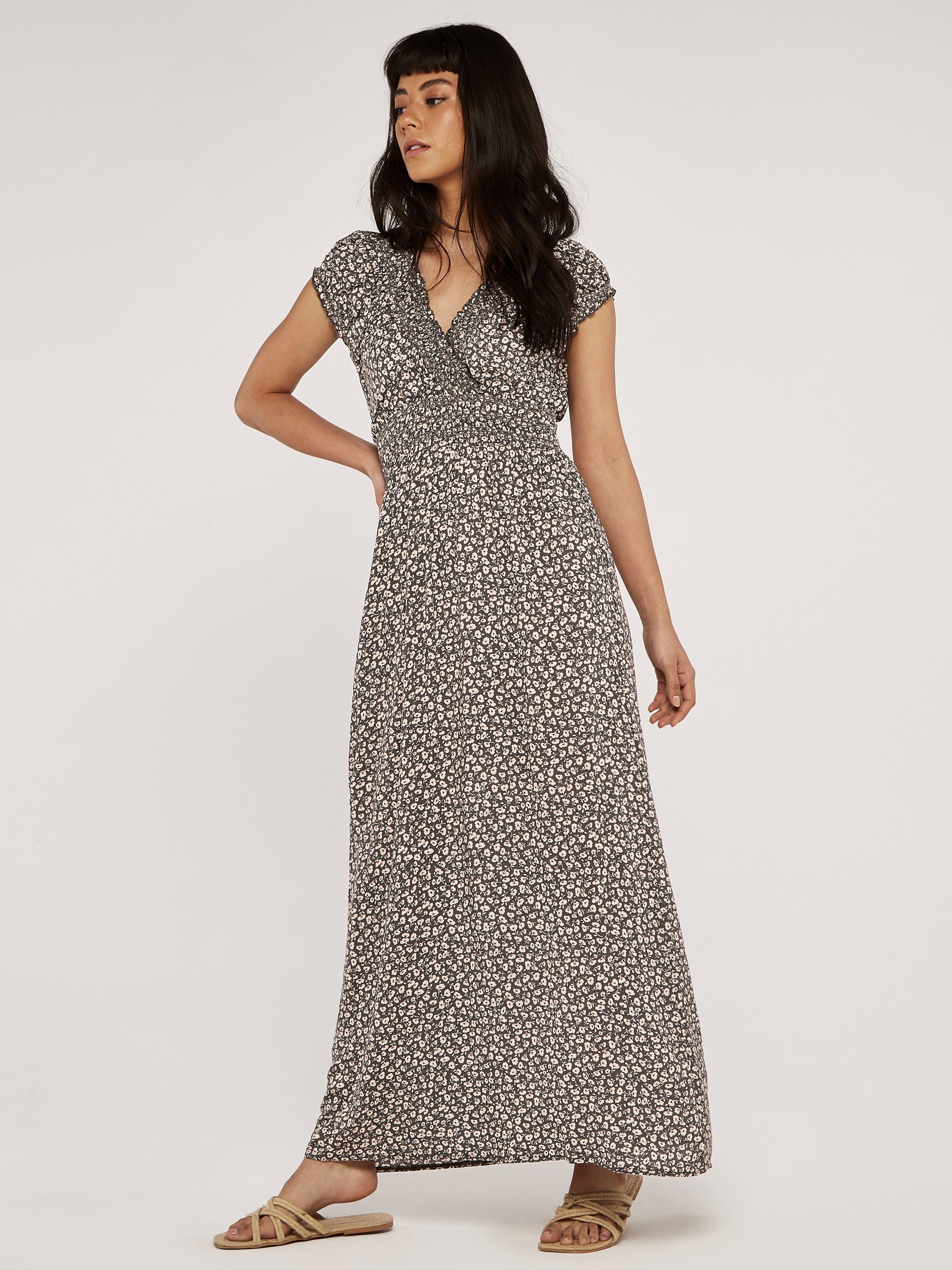 Apricot Maxikleid geblümtes Maxikleid, (1-tlg) mit günstig online kaufen