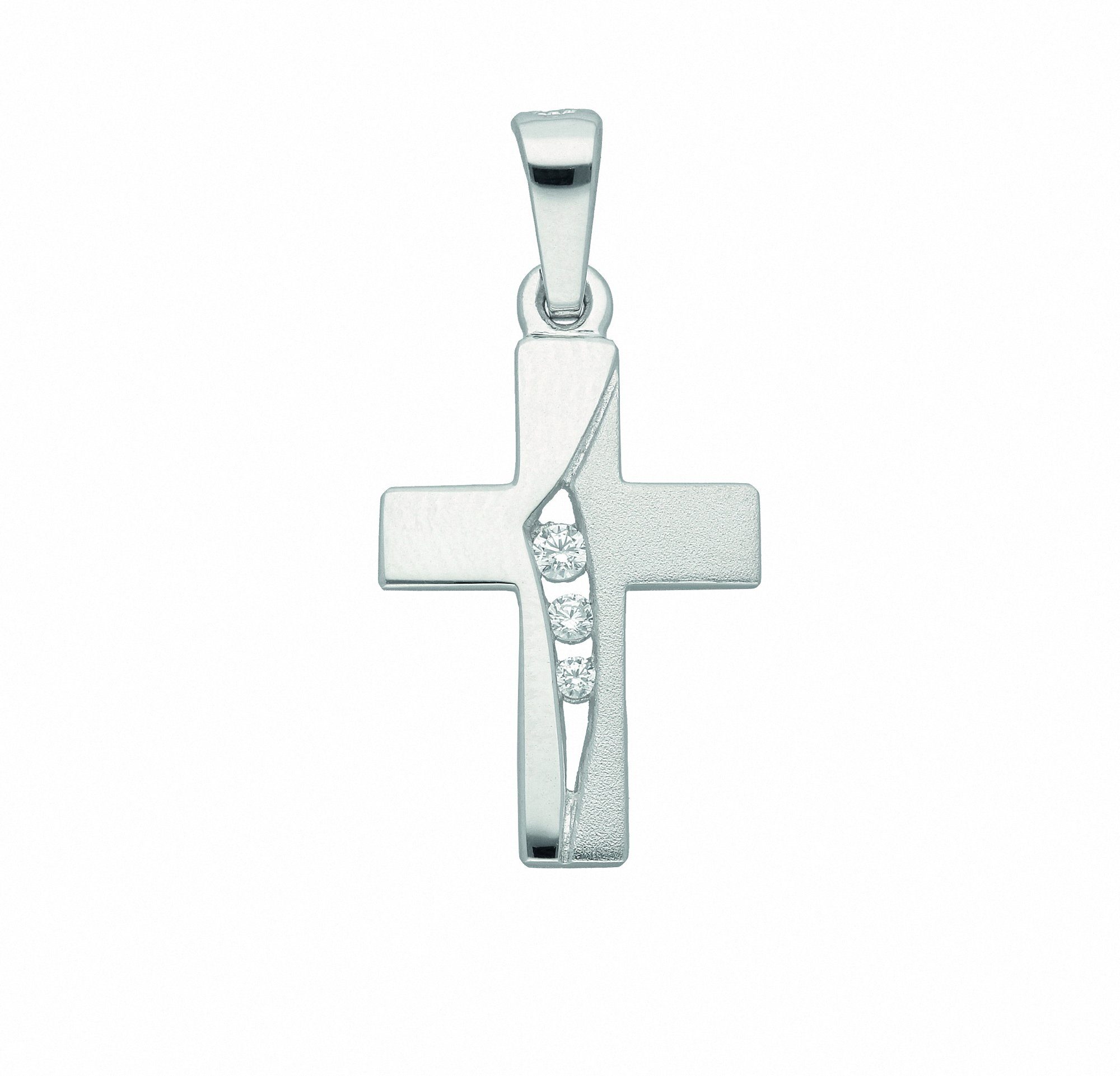 Anhänger Kreuz Damen & mit Silberschmuck 925 Kettenanhänger Herren Adelia´s Silber für Zirkonia Zirkonia, mit