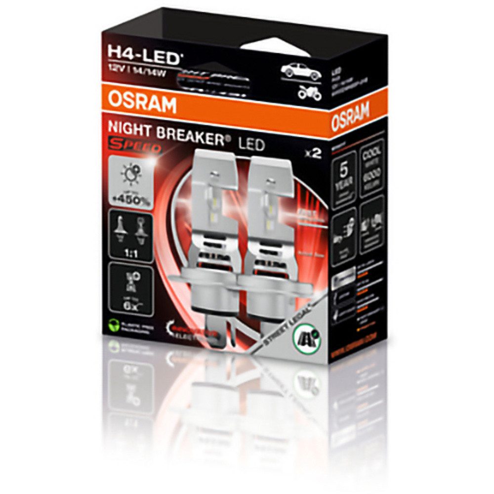 Osram KFZ-Ersatzleuchte OSRAM 64193DWNBSP-2HB LED Leuchtmittel NIGHT BREAKER® LED SPEED H4 12 – Bild 2 von 5