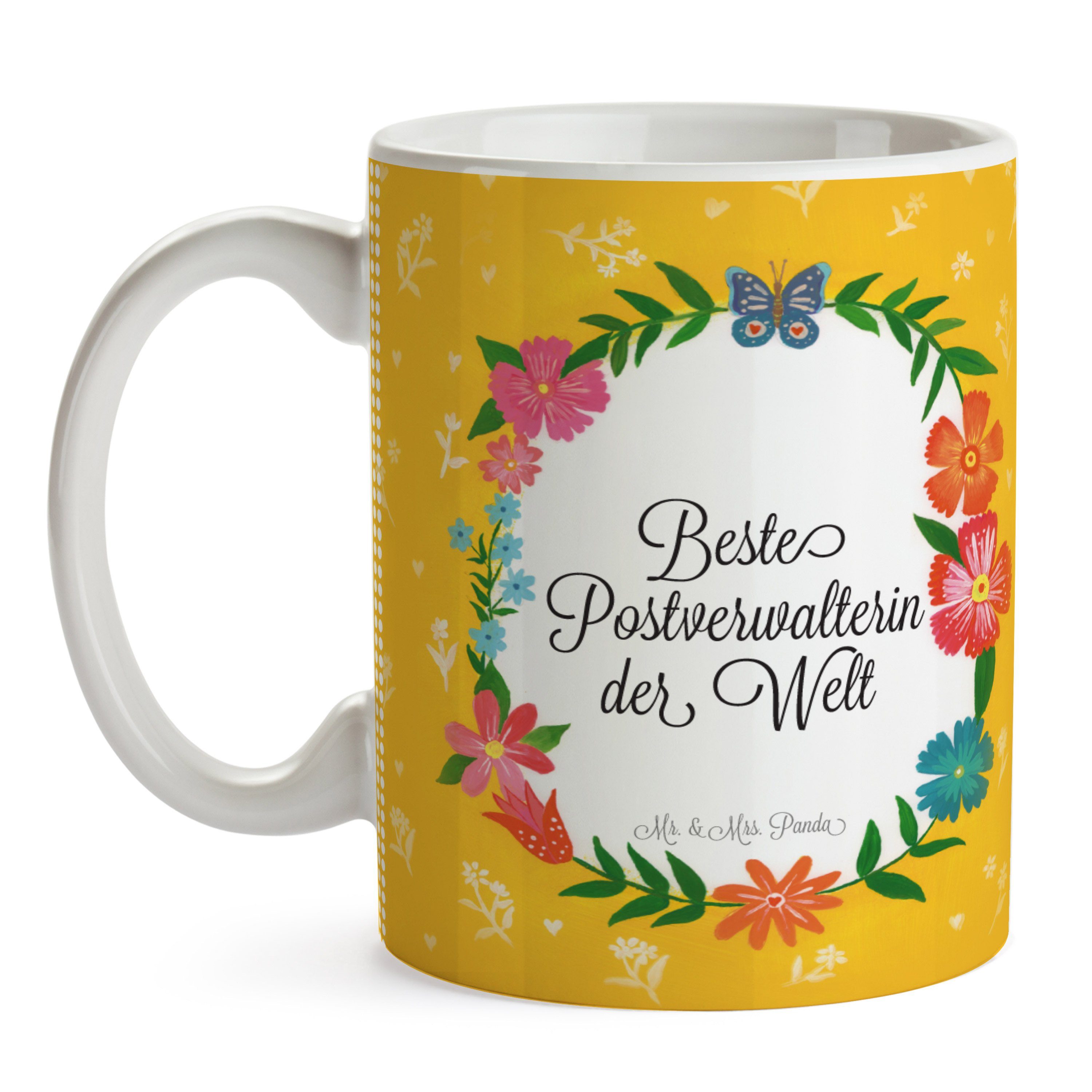 Mr. & Mrs. Panda Tasse Studium, Kaffeebecher, Tasse Por, Sprüche, - Geschenk, Postverwalterin Keramik