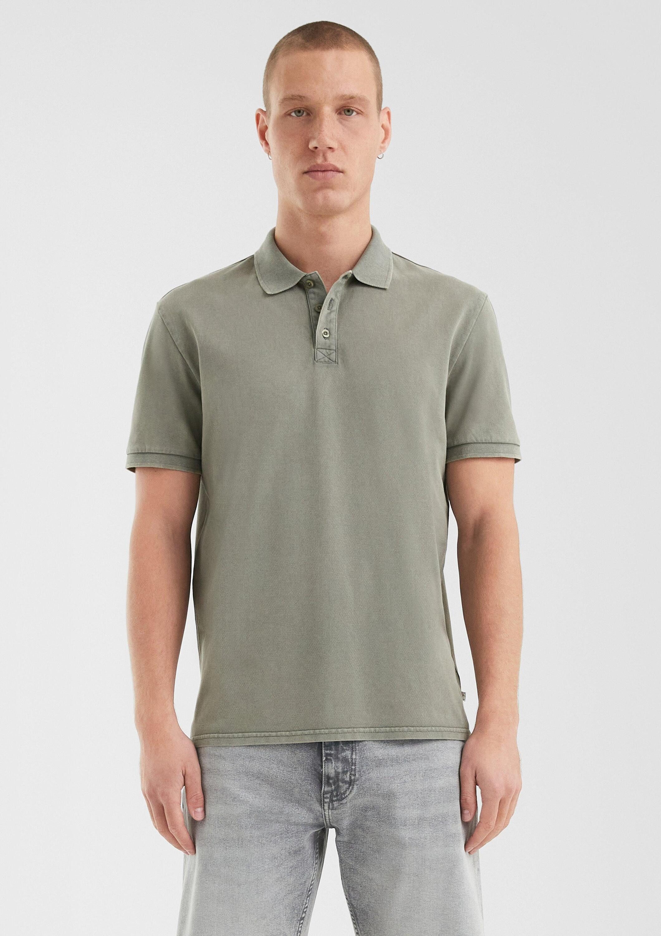 QS Kurzarmshirt Polo-Shirt Gewaschenes Polo-Shirt aus Baumwollpiqué