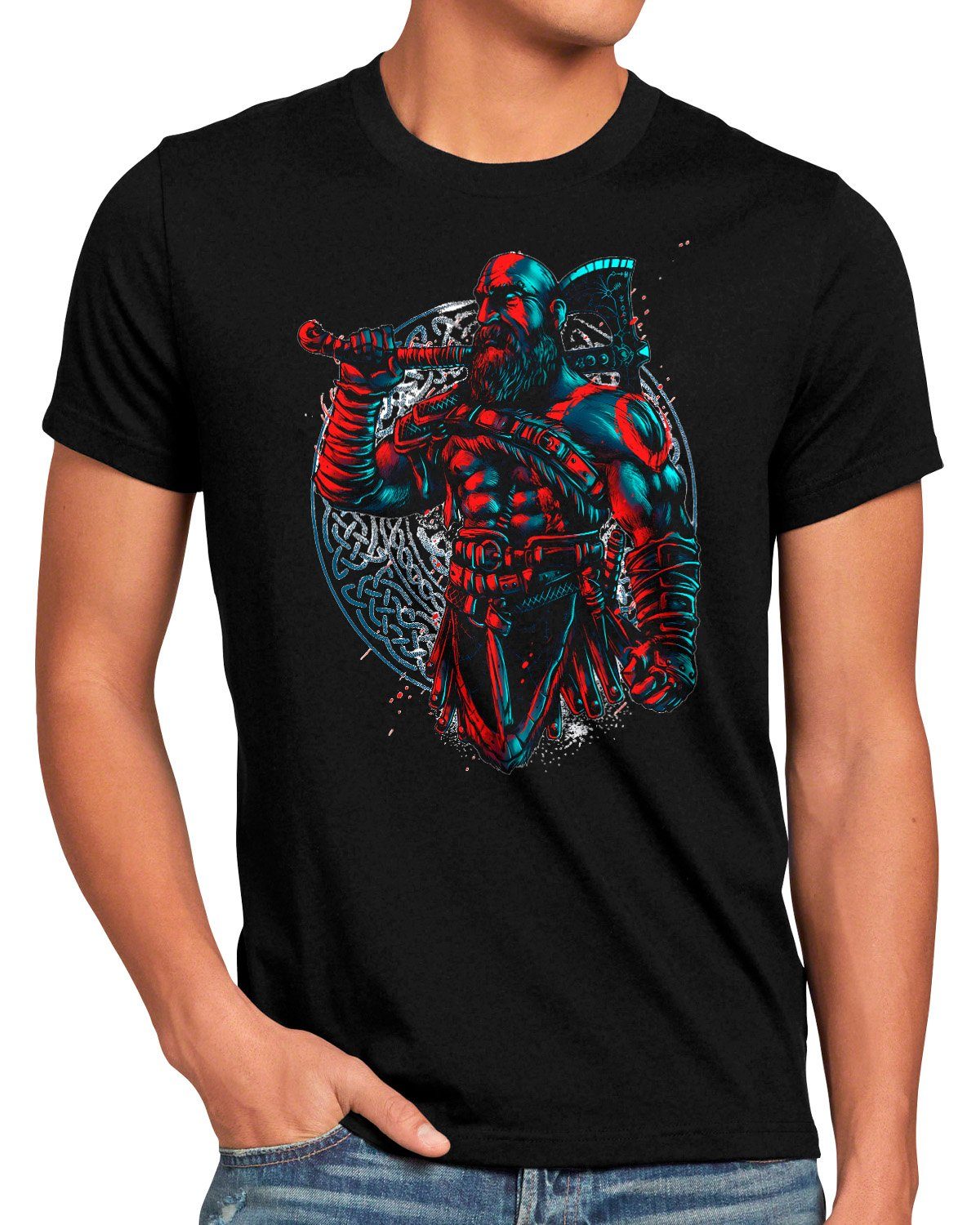 style3 Print-Shirt Herren T-Shirt God Fighter god of action adventure kratos war