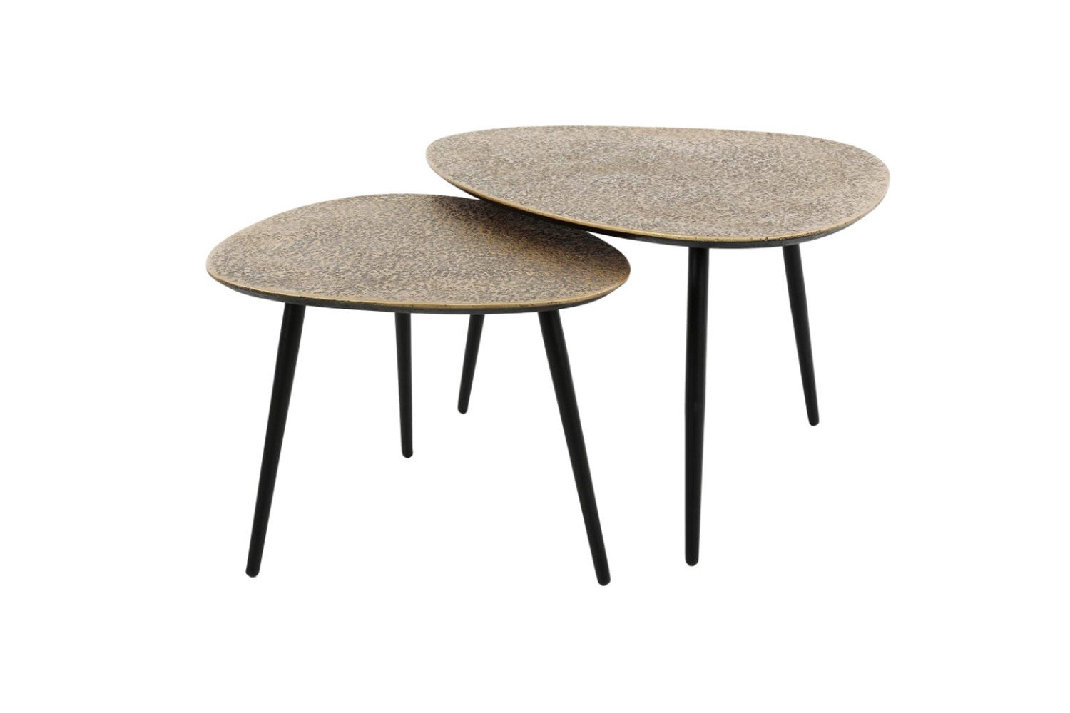 KAWOLA Couchtisch LAUCA (Set, 2-St), Metall bronze dreieckig