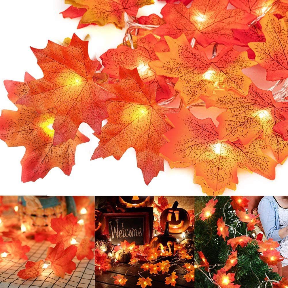 Mmgoqqt LED-Lichterkette »Herbst lichterkette, Herbst  Blättergirlande,lichterkette,Länge 3 Meter Benutzt für herbstdeko und  weihnachtsdeko deko party deko tischdeko«