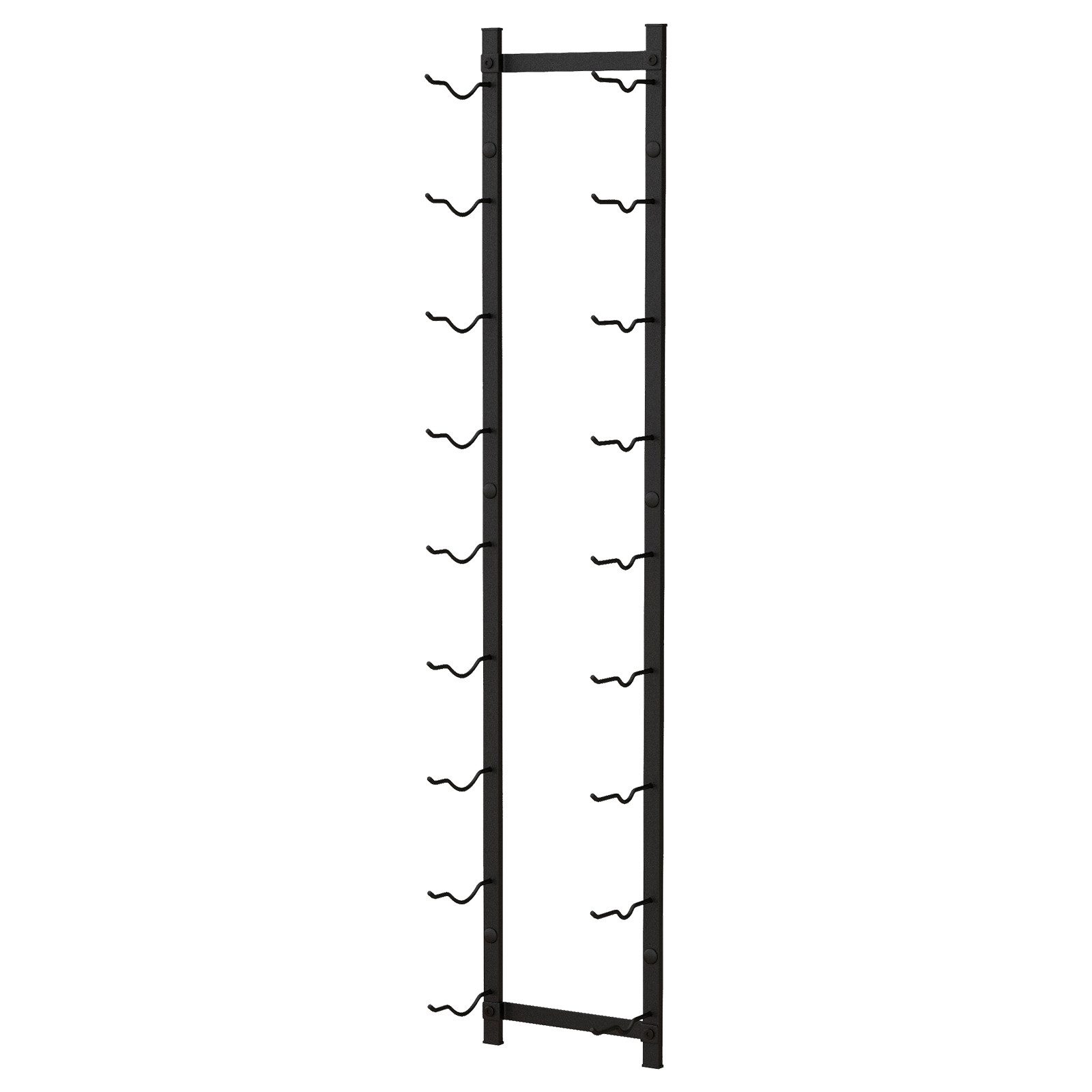COSTWAY Weinregal Metallenes Wandflaschenregal, 1-tlg., für Küche, Esszimmer Schwarz