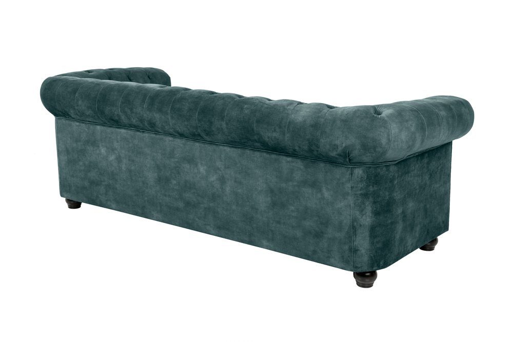 riess-ambiente Sofa CHESTERFIELD 205cm petrol, Einzelartikel 1 Teile, Wohnzimmer · Sofa · Samt · 3-Sitzer · Federkern – Bild 4 von 5