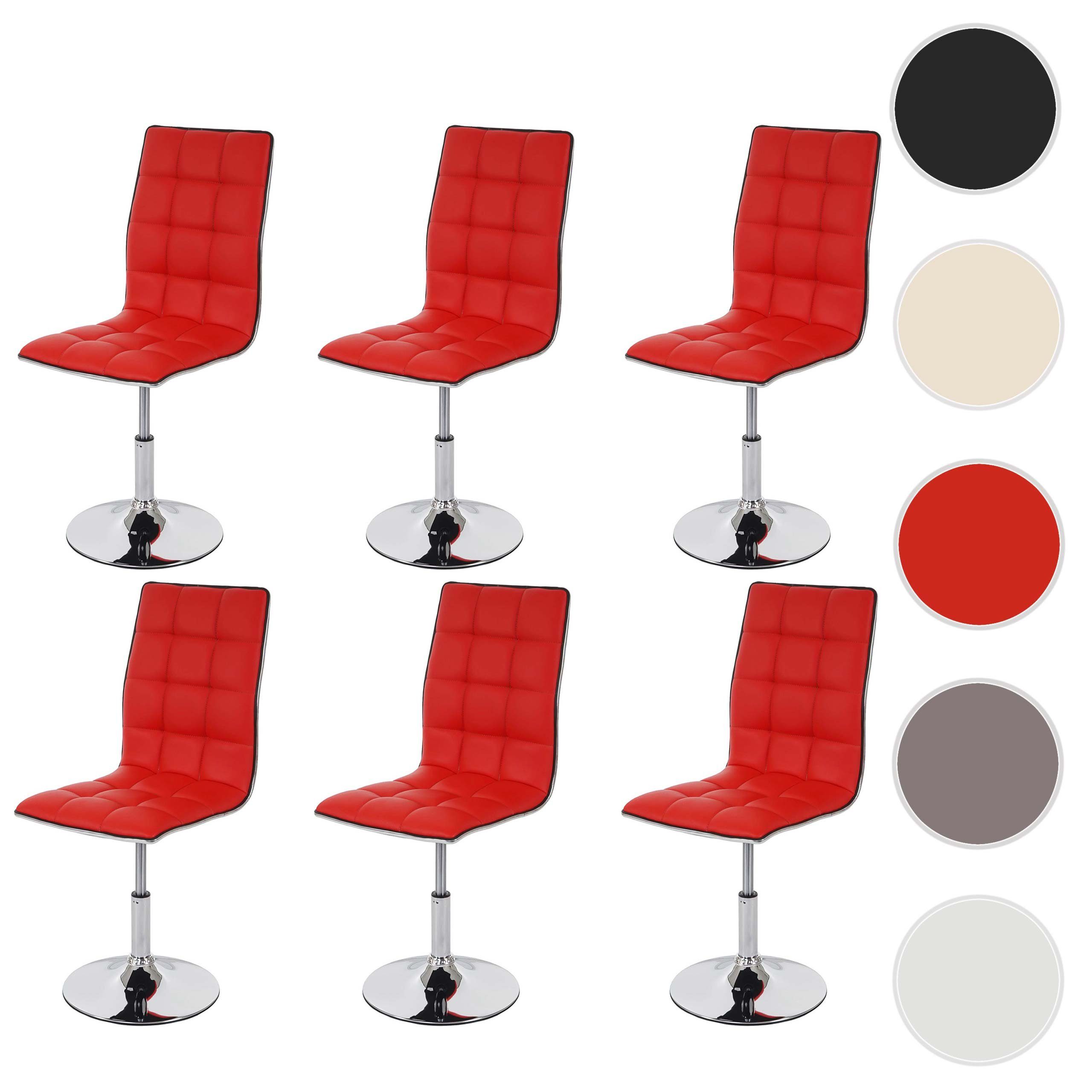 Gasdruckfeder, (Set, rot 6 Stufenlos 6er-Set, MCW-C41-6 Ecken | rot höhenverstellbare MCW St), Esszimmerstuhl Abgerundete