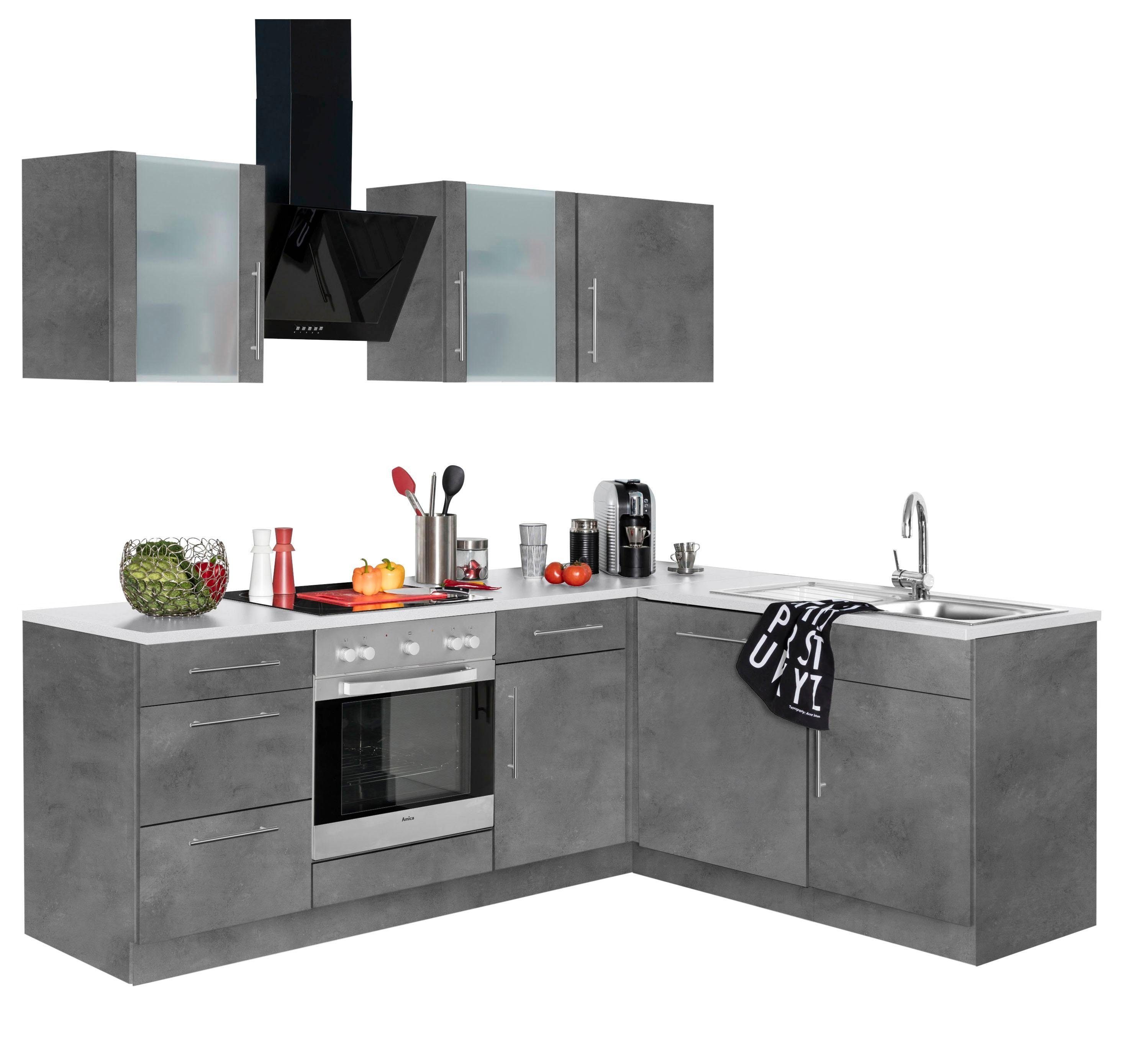 wiho Küchen Winkelküche Cali, TOPSELLER, mit E-Geräten, Stellbreite 220 x 1 günstig online kaufen