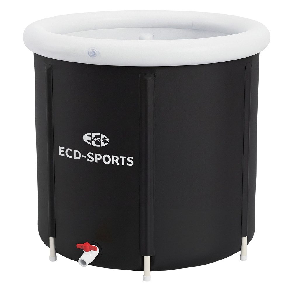 ECD Germany Rundpool Eisbad 350L Eisbaden Tonne mit Isolierung Komplettset Eistonne Eisfass, Faltbare Mobile Ice Bath für Kältetherapie & Regeneration, Ø80cm H75cm
