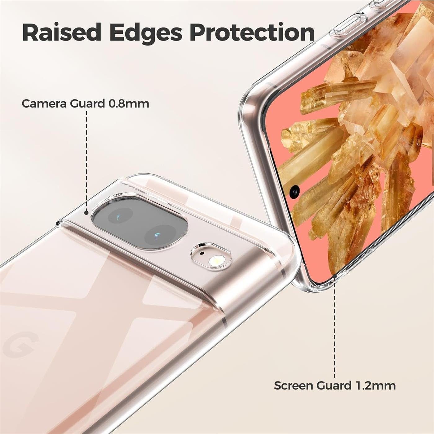 CoolGadget Handyhülle Transparent Ultra Slim Case für Google Pixel 8 6,2 Zoll, Silikon Hülle Dünne Schutzhülle für Pixel 8 Hülle – Bild 4 von 5