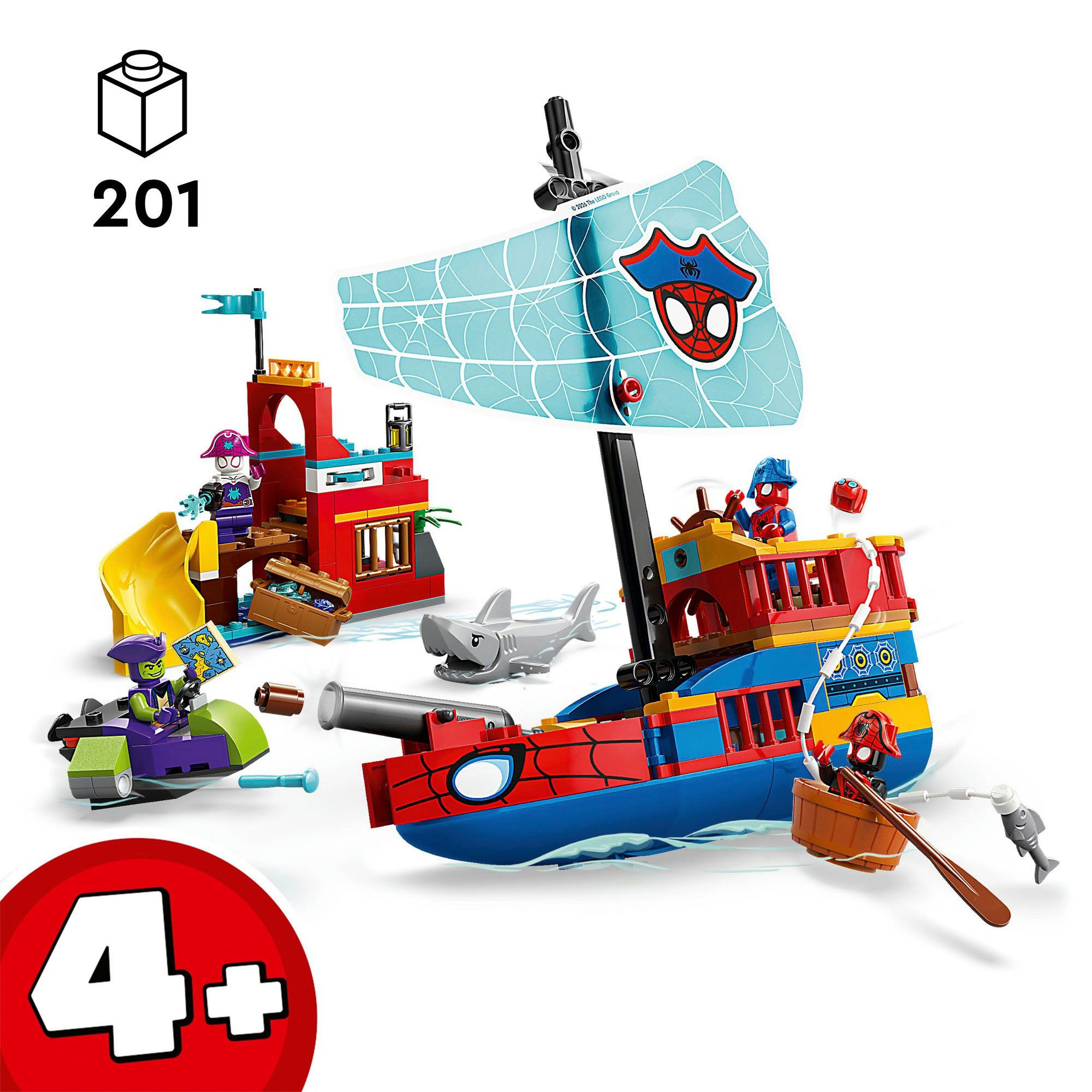 LEGO® Piratenschiff von Spideys Team (11208), LEGO Spidey Konstruktionsspielsteine, (201 St), Made in Europe