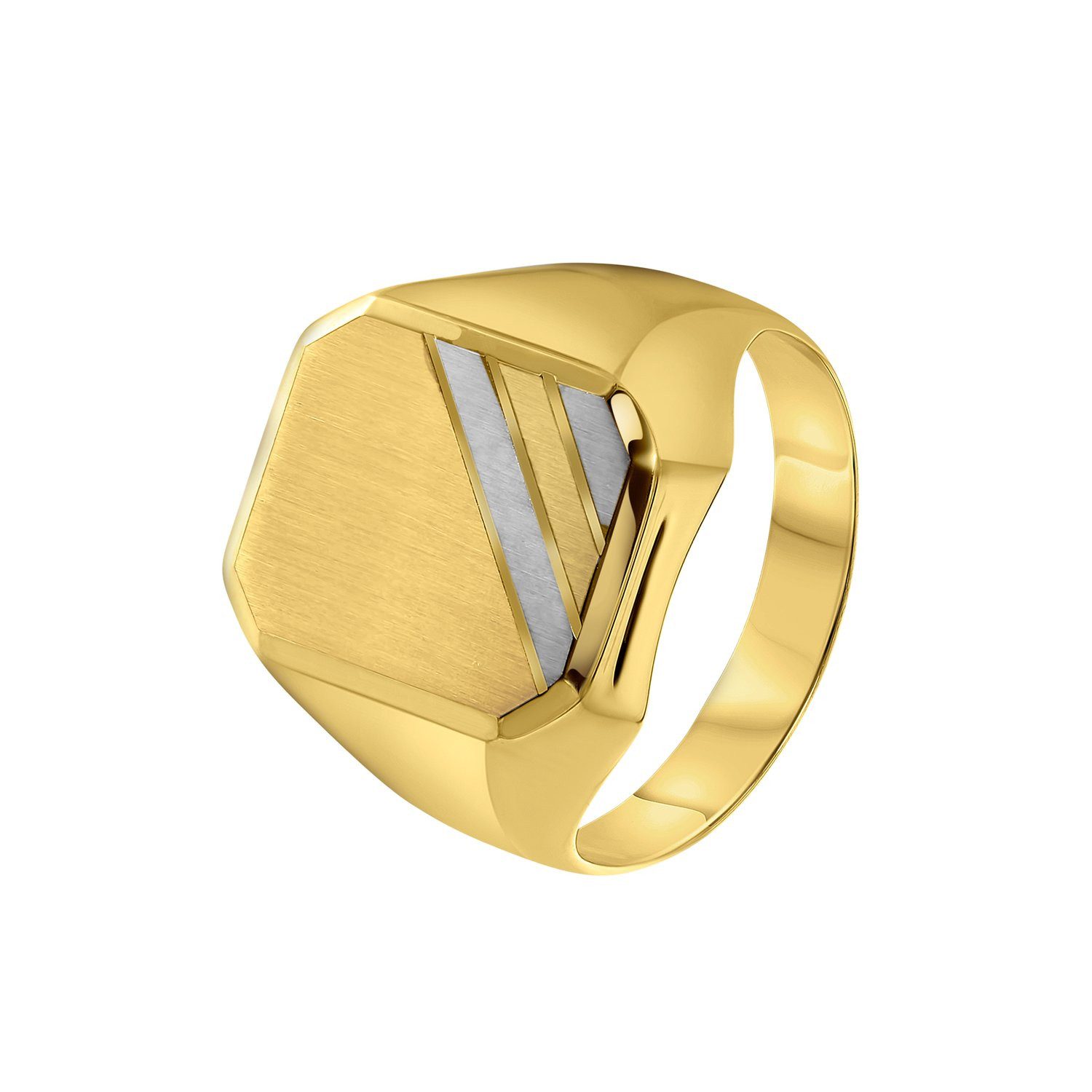 LUCARDI Siegelring Ring - 585 Gold - Gold-Silber - Herren