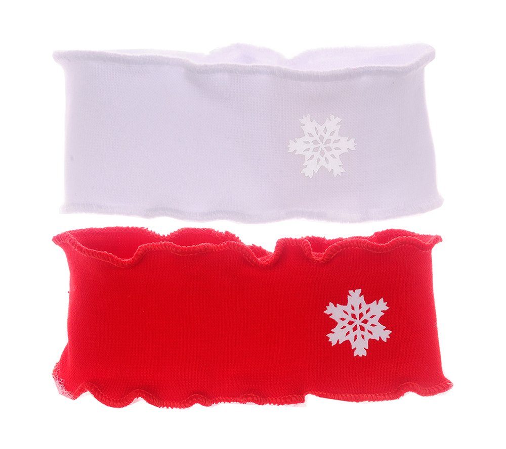 La Bortini Stirnband Baby Kopfband Ohrenschutz Stirnband 0-12Mon weiß rot weihnachtlich, elastisch in Rot und Weiß