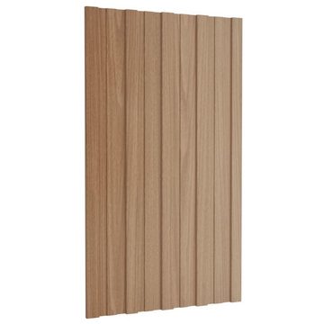 vidaXL Dachschindeln Dachpaneele 12 Stk Verzinkter Stahl Holzoptik Hell 80x45 cm Dacheindec