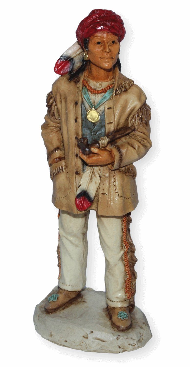 Dekofigur Native American Deko Figur Sequoyah Erfinder H 16 cm Castagna