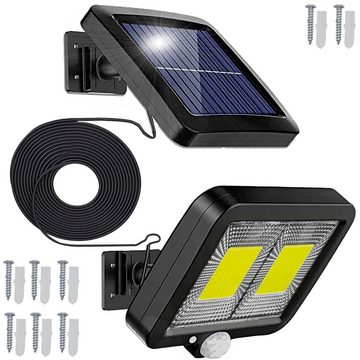 Retoo LED Solarleuchte 108 LED Solarleuchte für Außen Lampe mit Bewegungsmelder Solarlampen, Starke Lichtleistung, Energieeinsparung, Einfache Installation