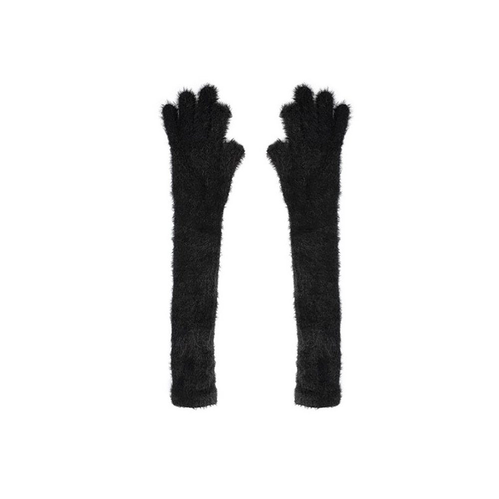 Strickhandschuhe Handschuhe ZanMax Paar Winter warme 1 gestrickte Handschuhe Schwarz