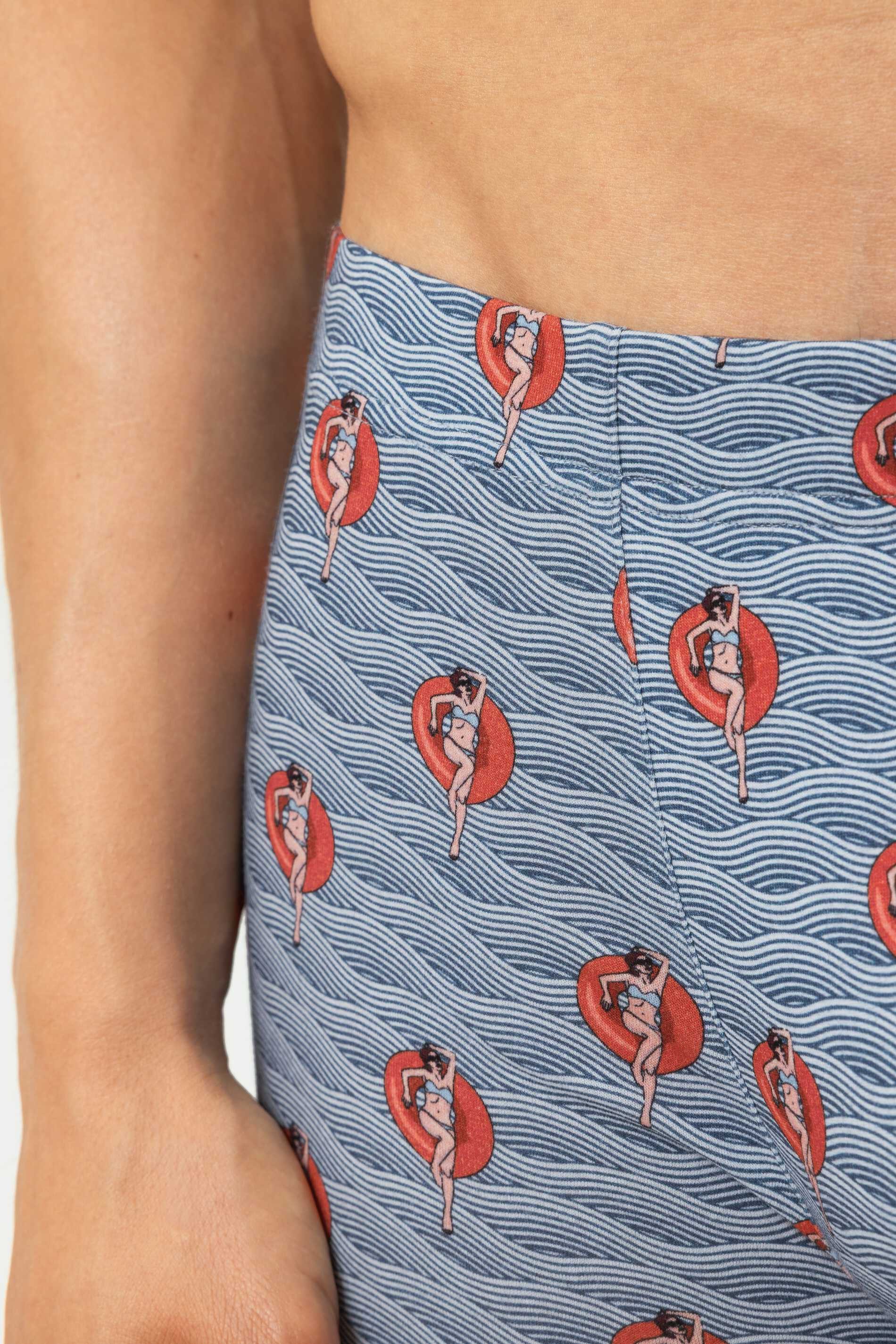Mey Trunk Mey Long Shorty Serie Wave Swing mit Print (1-St., 1) Moderne Trunks, Gemustert, Atmungsaktiv, Baumwoll-Mix
