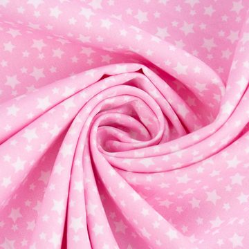 SCHÖNER LEBEN. Stoff Baumwollstoff Sterne rosa weiß 1,45m Breite, allergikergeeignet