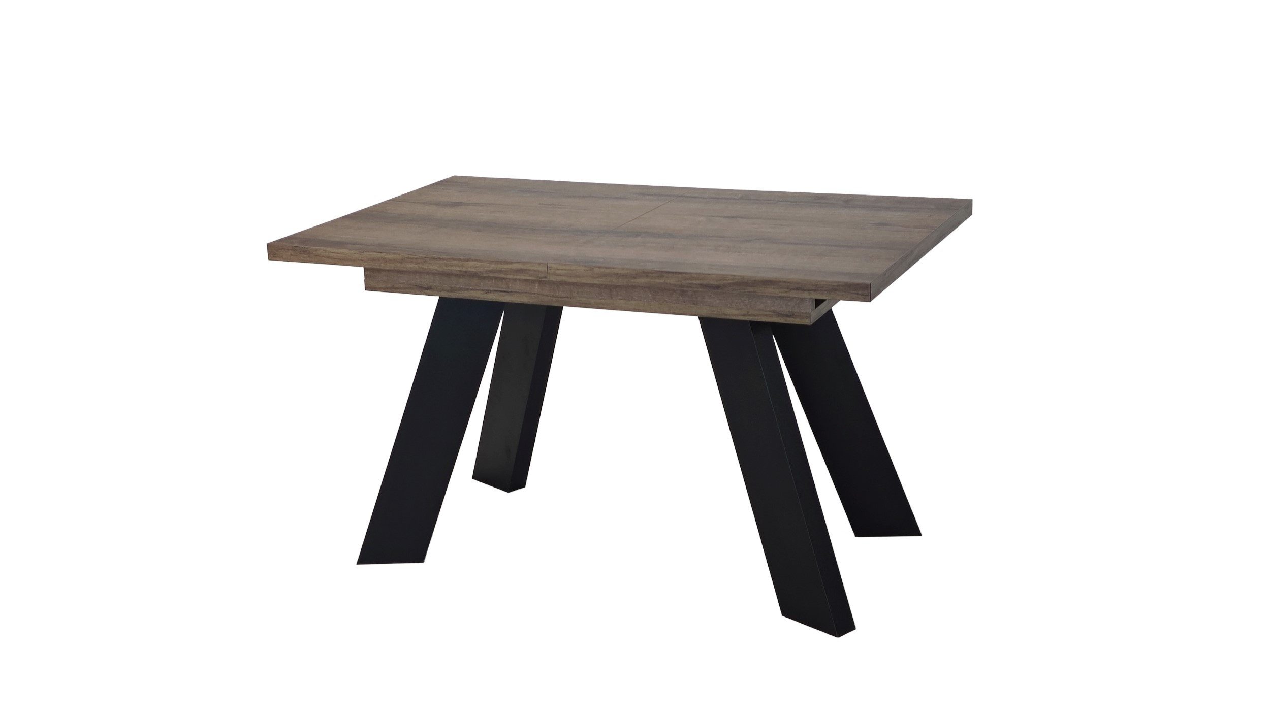 Endo-Moebel Esstisch Como Esstisch 130–210cm ausziehbar für 8 Personen, Tischbeine schwarz, Ausziehbar 130-210 cm (2x40 cm); Platte 36mm; 4 Beine; schwarz matt