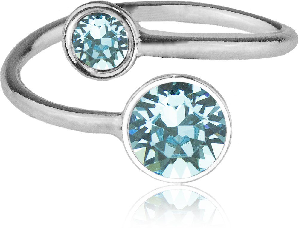 LUISIA® Solitärring "Fjella mit zwei Kristallen von Swarovski®" (inkl. Schmuckbox)