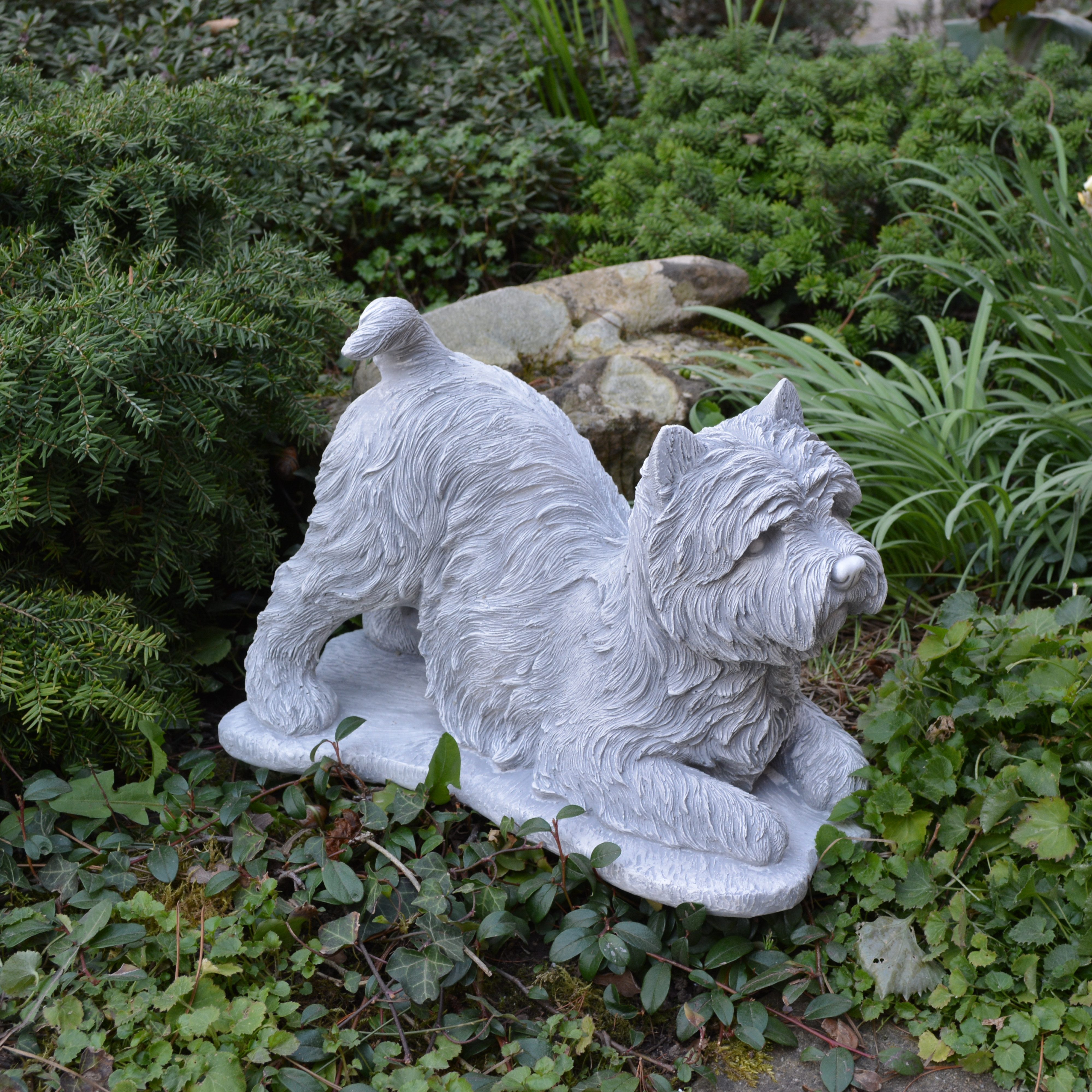 gartendekoparadies.de Gartenfigur Hund West Highland White Terrier Westie, H. 25 cm, 13 kg, Frostsicher