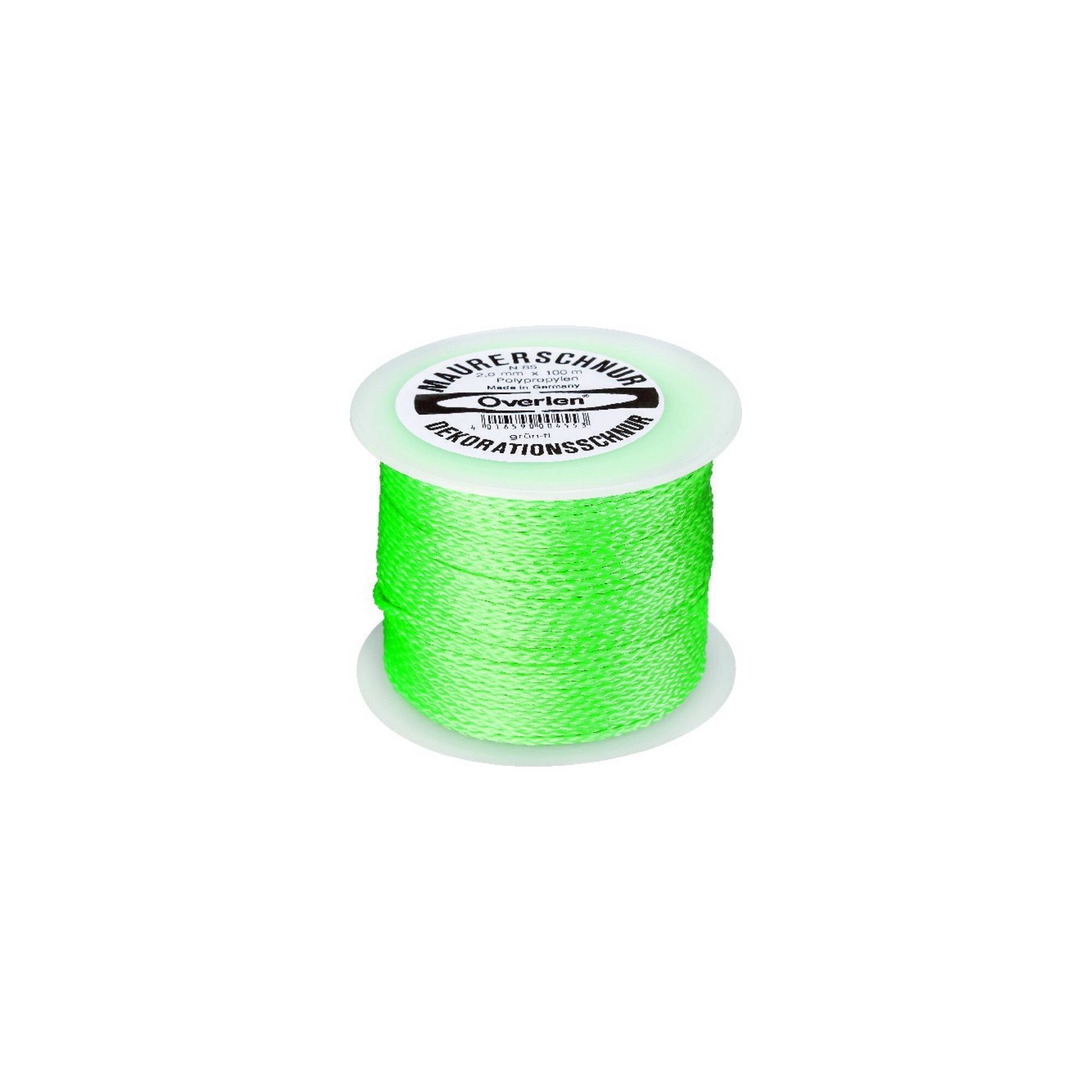 Reißnadel Overlen Maurerschnur PP fluoresz. 1,3mm 50m grün Overmann