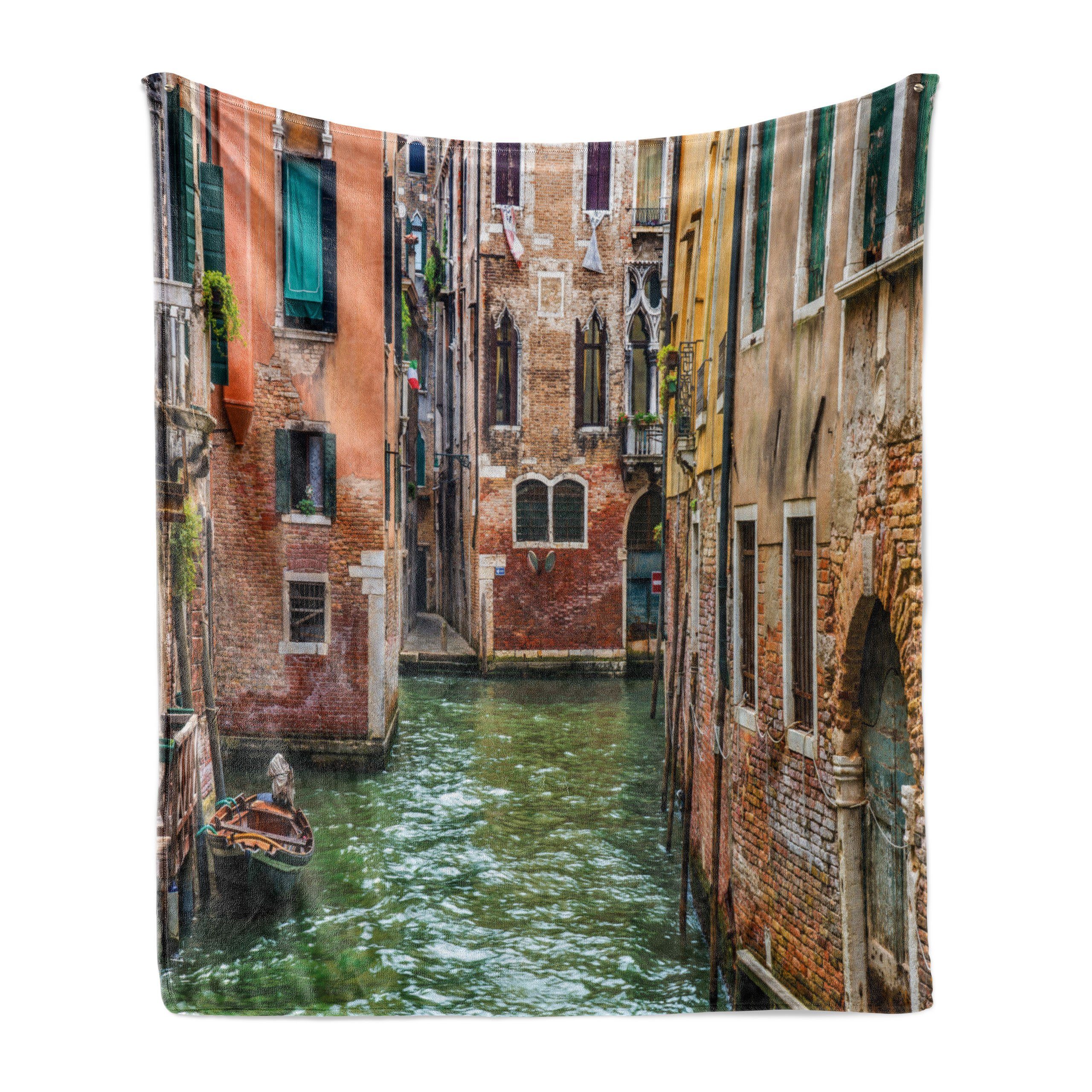 Wohndecke Gemütlicher Plüsch für den Innen- und Außenbereich, Abakuhaus, Venedig Berühmte Strassen auf dem Wasser