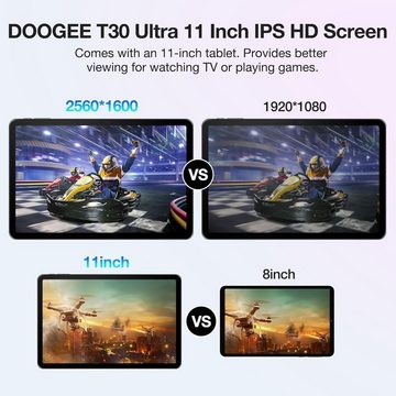 DOOGEE T30 Ultra Table 2.5K Display Helio G99, 32(12+20) GB RAM Tablet (11", 256 GB, Android 13, 4G LTE, mit (2TB TF), 8580mAh/18W, 16+8MP & TÜV & 2.4G/5G WiFi, Widevine L1)