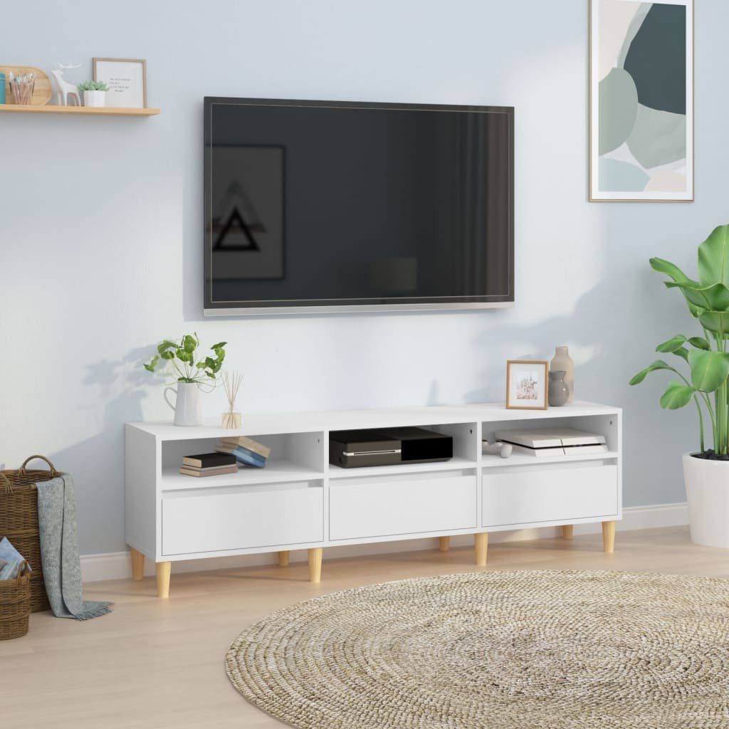 Holzwerkstoff cm furnicato TV-Schrank 150x30x44,5 Weiß