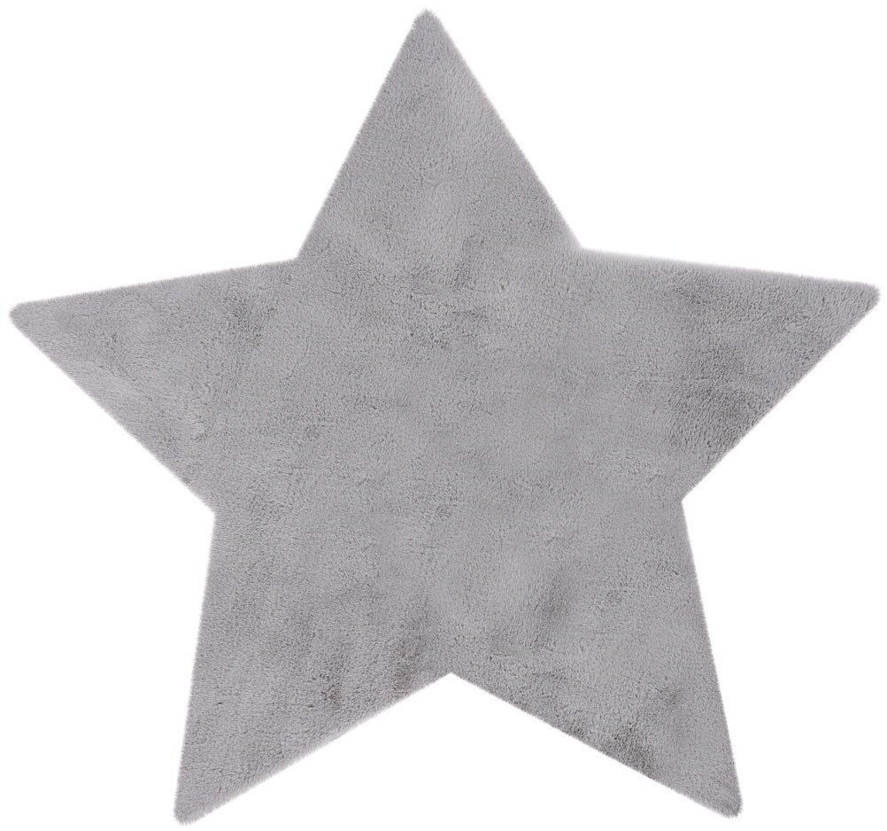 Kayoom Kinderteppich Lille 868, sternförmig, Höhe: 15 mm, Kurzflor, Rabbit, weich flauschig, Stern Kontur