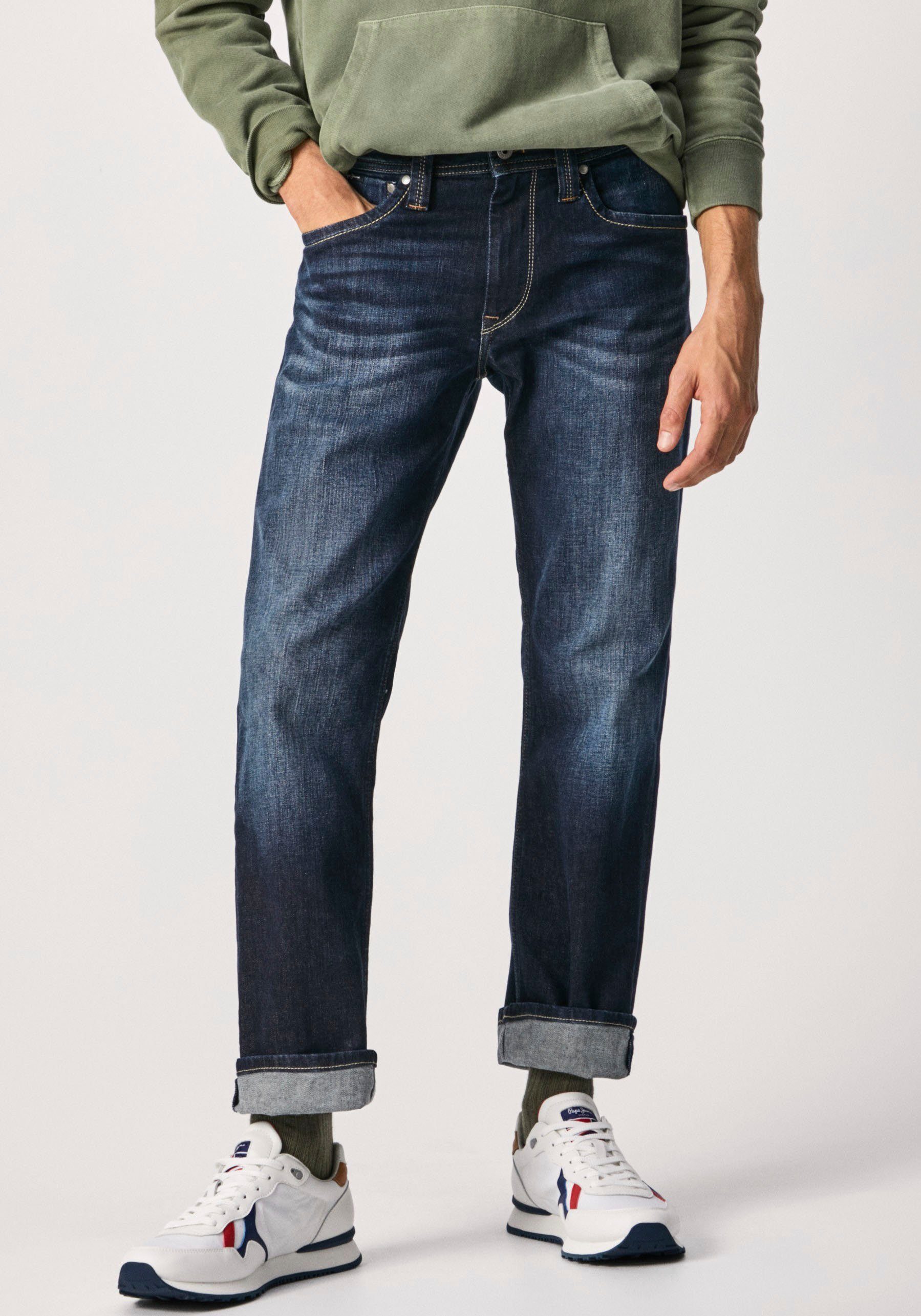 Pepe Jeans Straight-Jeans KINGSTON ZIP in 5-Pocket-Form darkblue