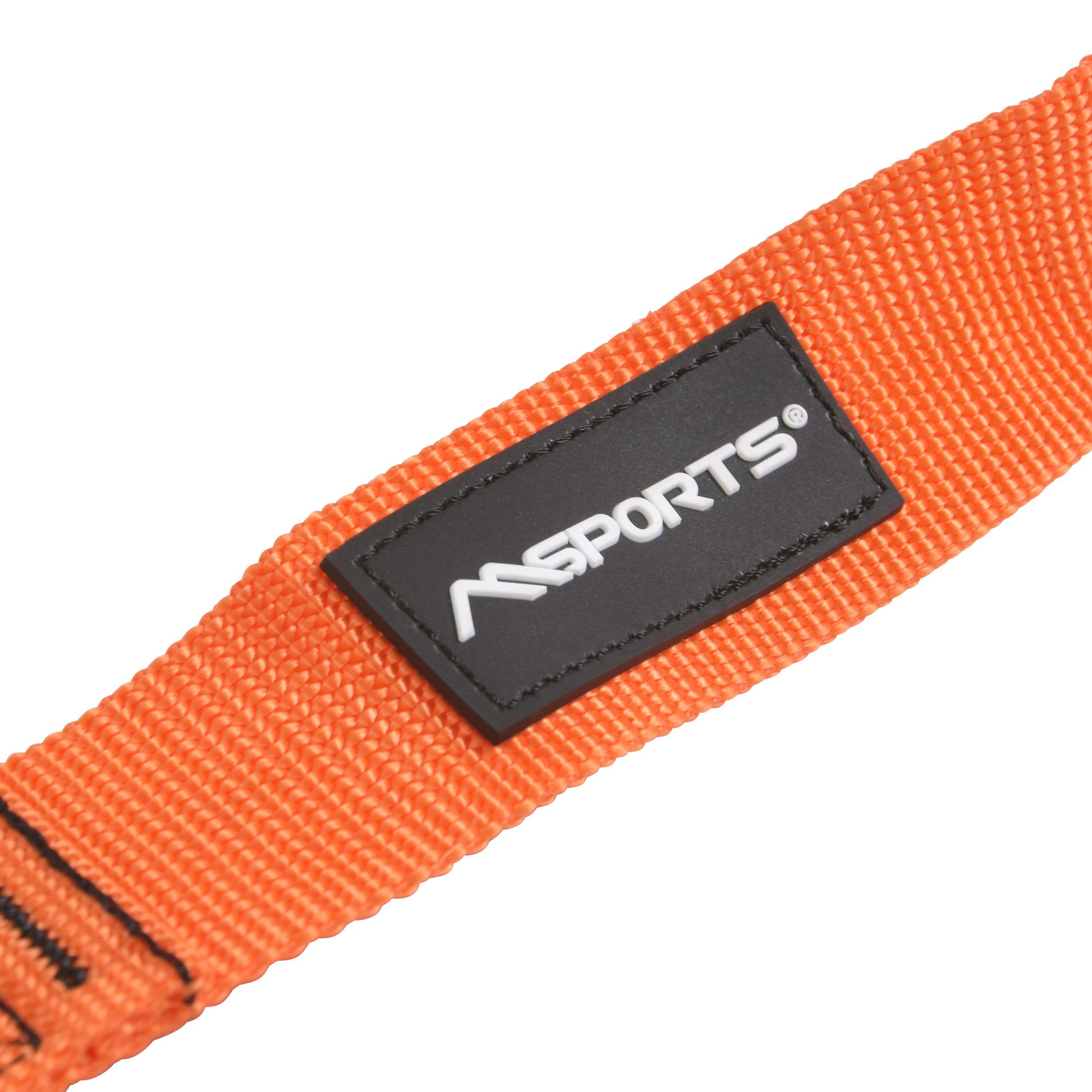 MSports® Schlingentrainer Door Anker und Tragetasche Schlingentrainer inkl. Übungsanleitung, Orange