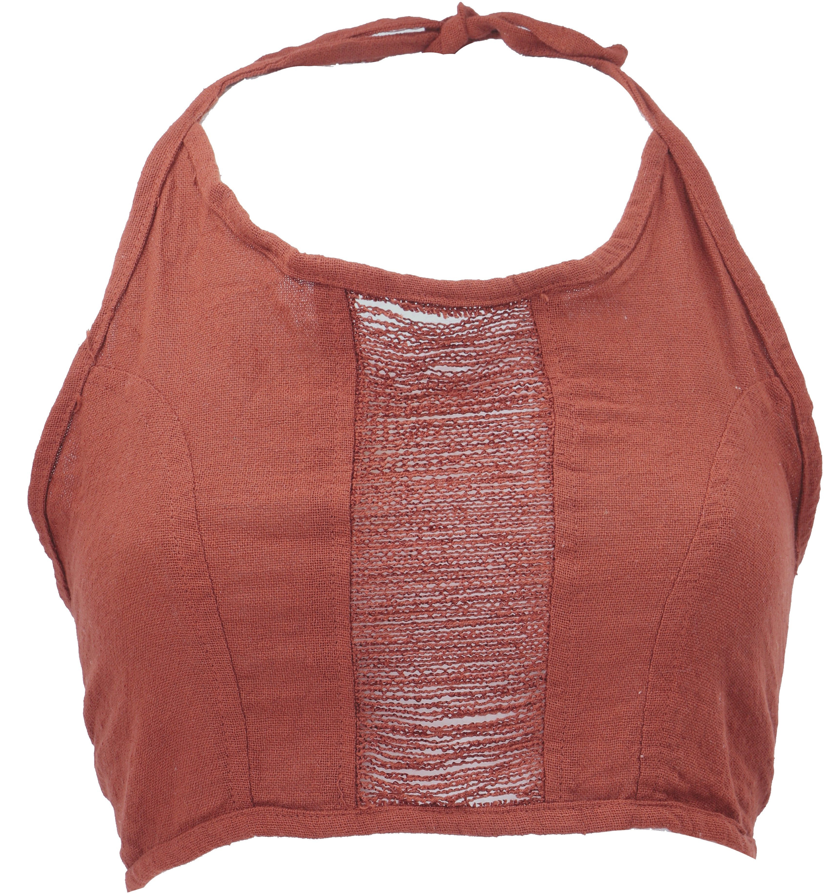 Guru-Shop T-Shirt Goa Top, Psytrance Neckholder Bandeau Top -.. Festival, Ethno Style, alternative Bekleidung